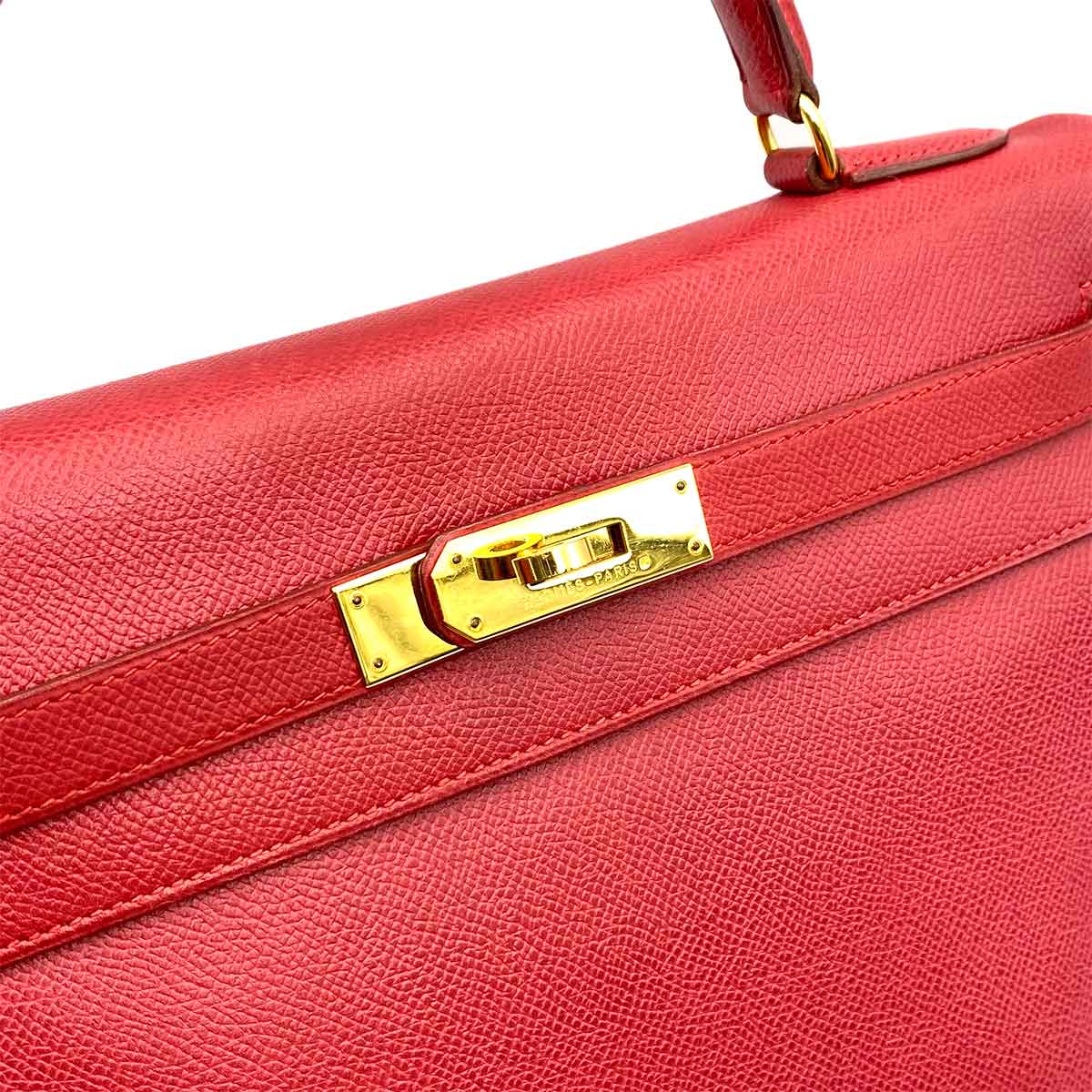 Luxury Promise HERMES KELLY 32 RETOURNE ROUGE VIF EPSON HAND SHOULDER BAG 〇X 90234623