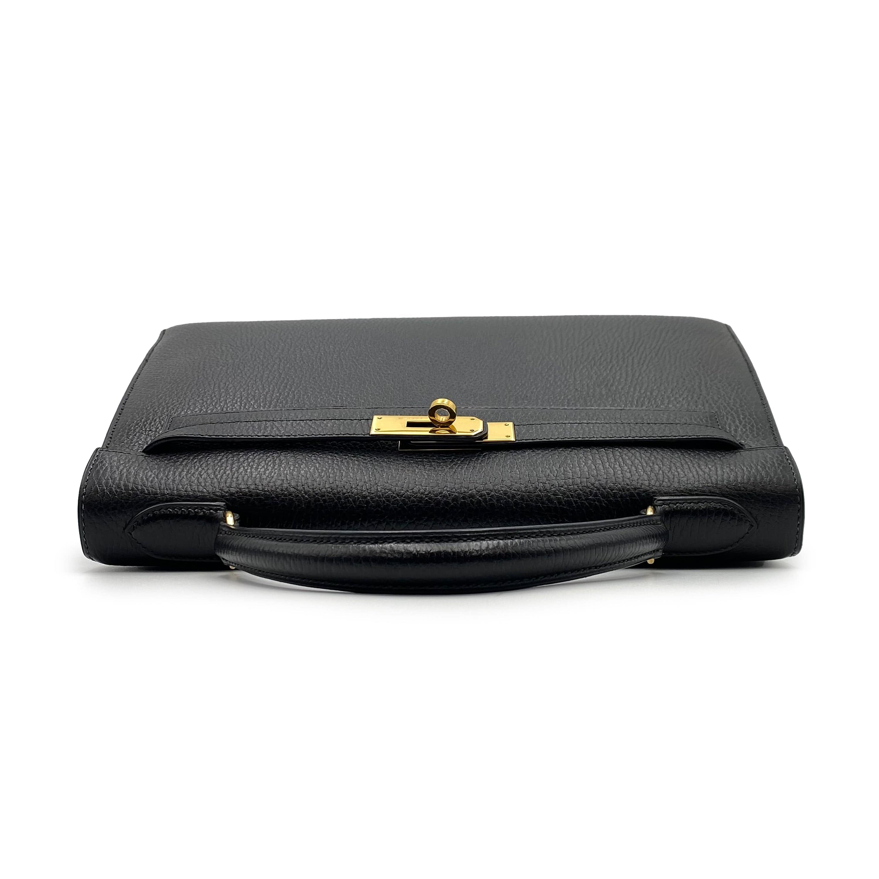 Luxury Promise HERMES KELLY 32 SELLER BLACK ARDENNES HAND SHOULDER BAG 〇M 90226079