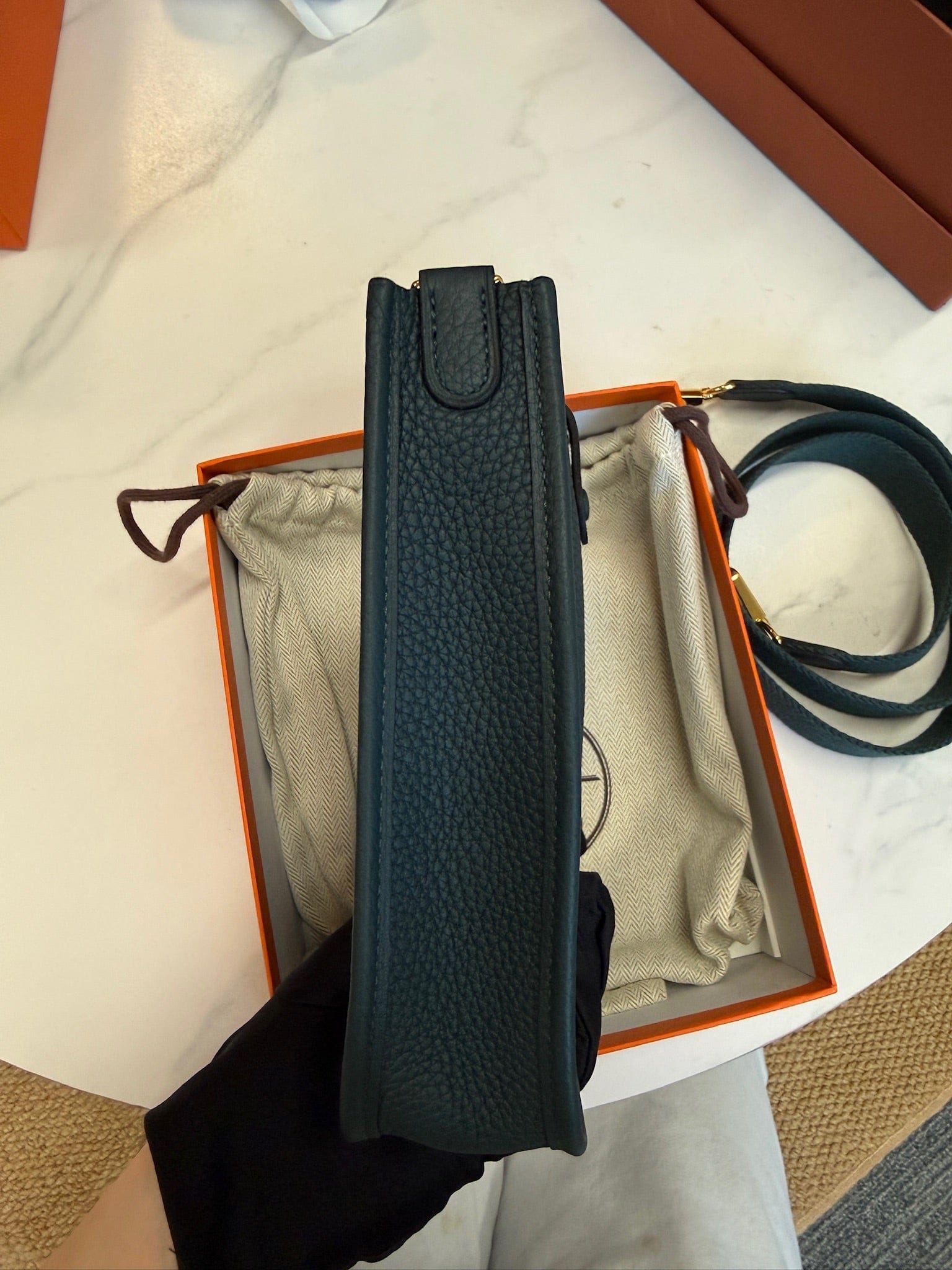 Luxury Promise Hermès Mini Evelyne Clemence Gold Hardware Stamp U – Like New