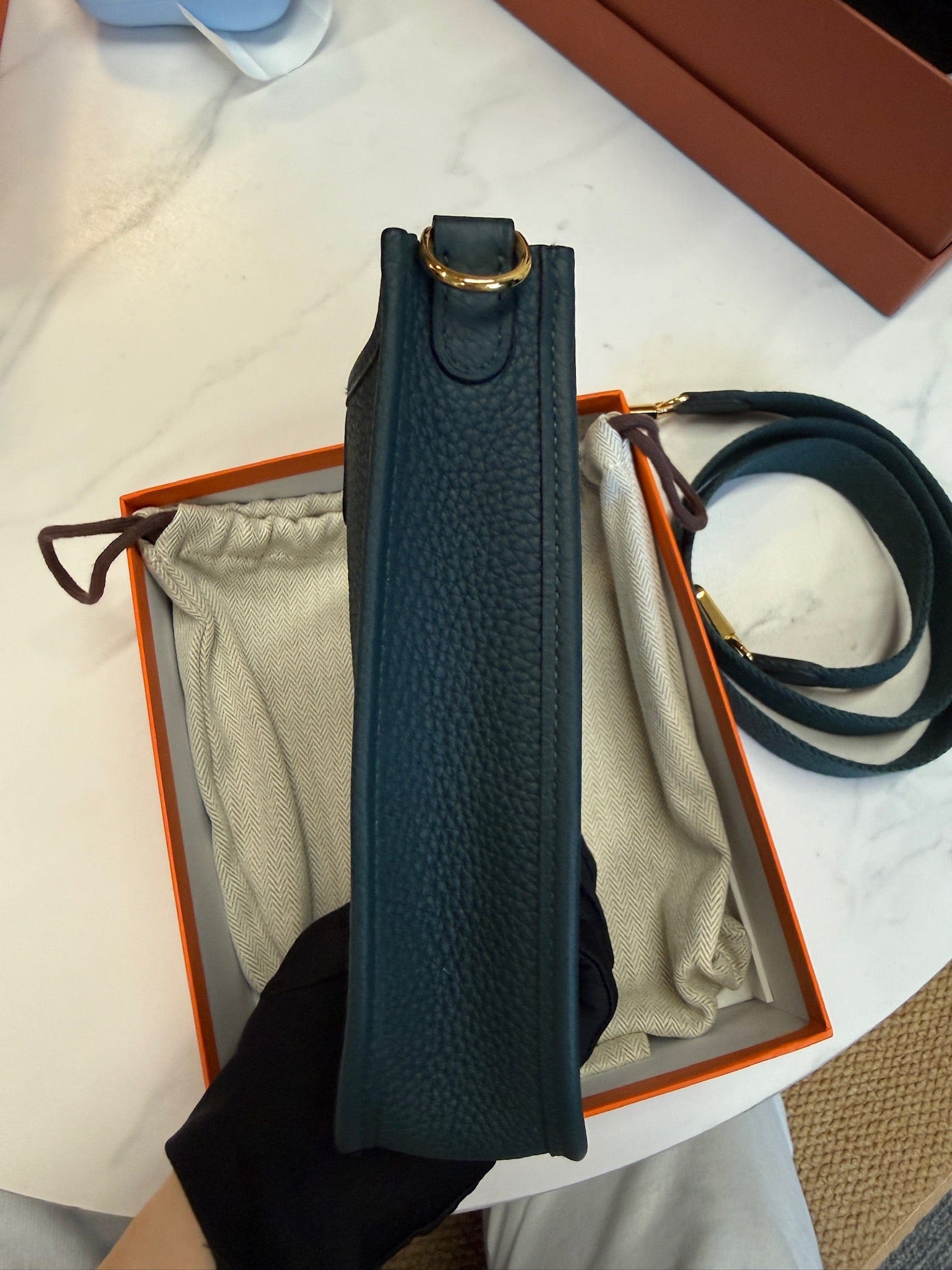 Luxury Promise Hermès Mini Evelyne Clemence Gold Hardware Stamp U – Like New