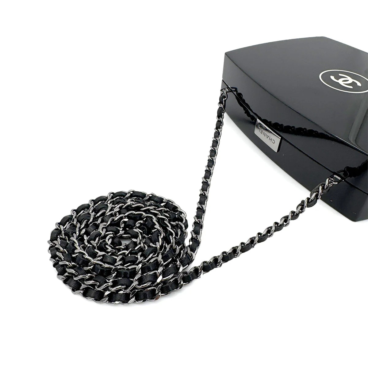 Luxury Promise Japan CHANEL COCOMARK MAKEUP PALETE MOTIF CHAIN SHOULDER BAG BLACK PLASTIC 90282066