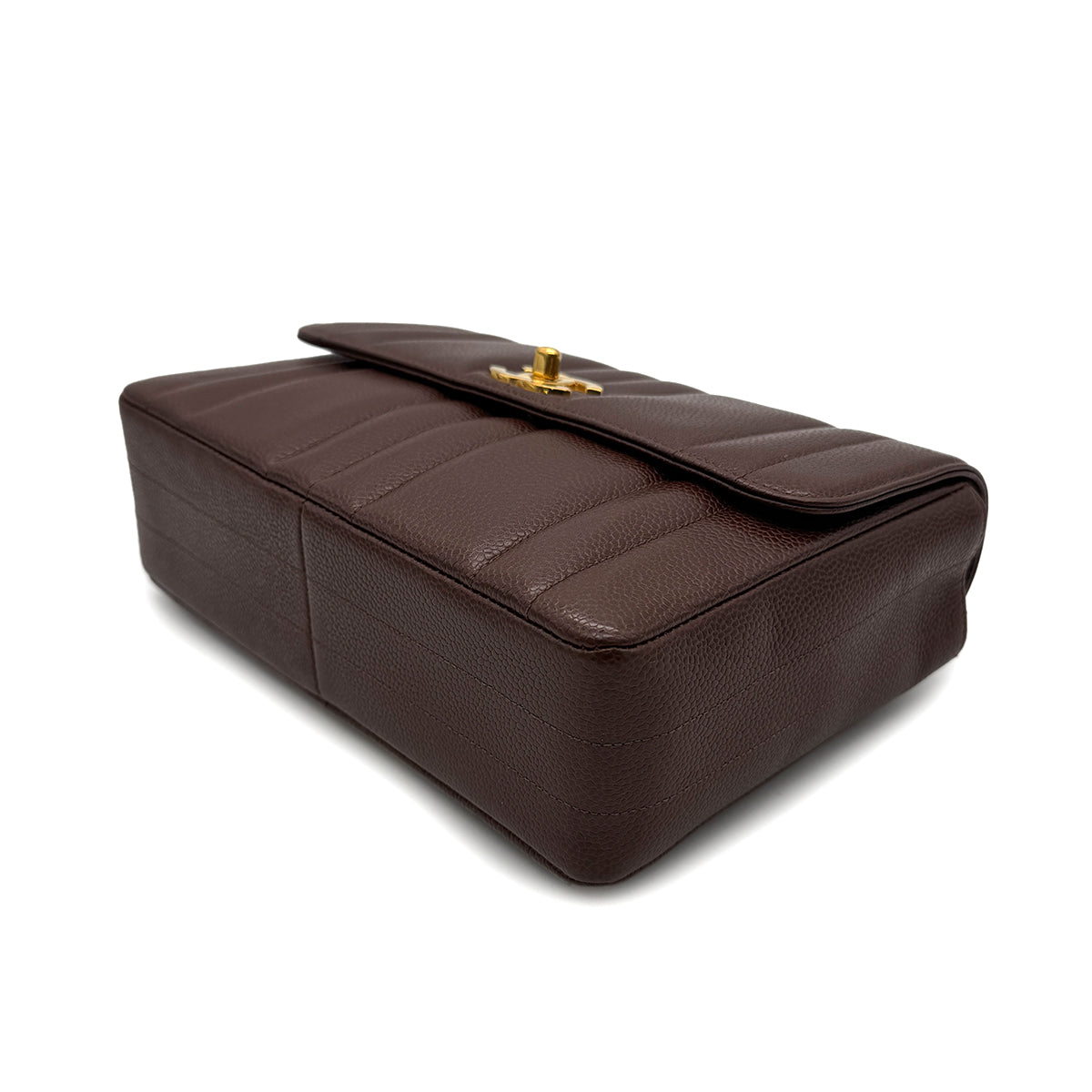 Luxury Promise Japan CHANEL VINTAGE MADEMOISELLE CHAIN SHOULDER BAG BROWN CAVIAR SKIN 90292733