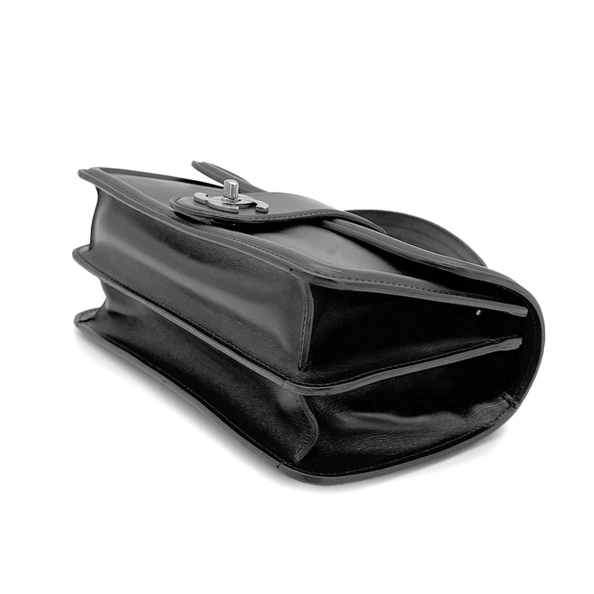 Luxury Promise Japan CHANEL VINTAGE TURN LOCK SHOULDER BAG BLACK CALF SKIN 90275620