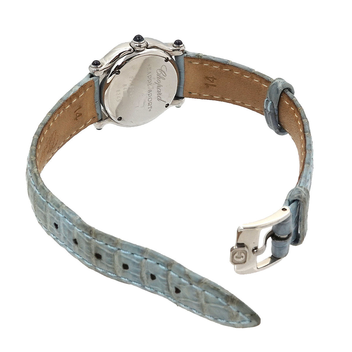 Luxury Promise Japan Chopard Happy Sport 27 8245 23 3P Diamond Women's Watch Blue Shell Quartz Chopard Happy Sport 90302231