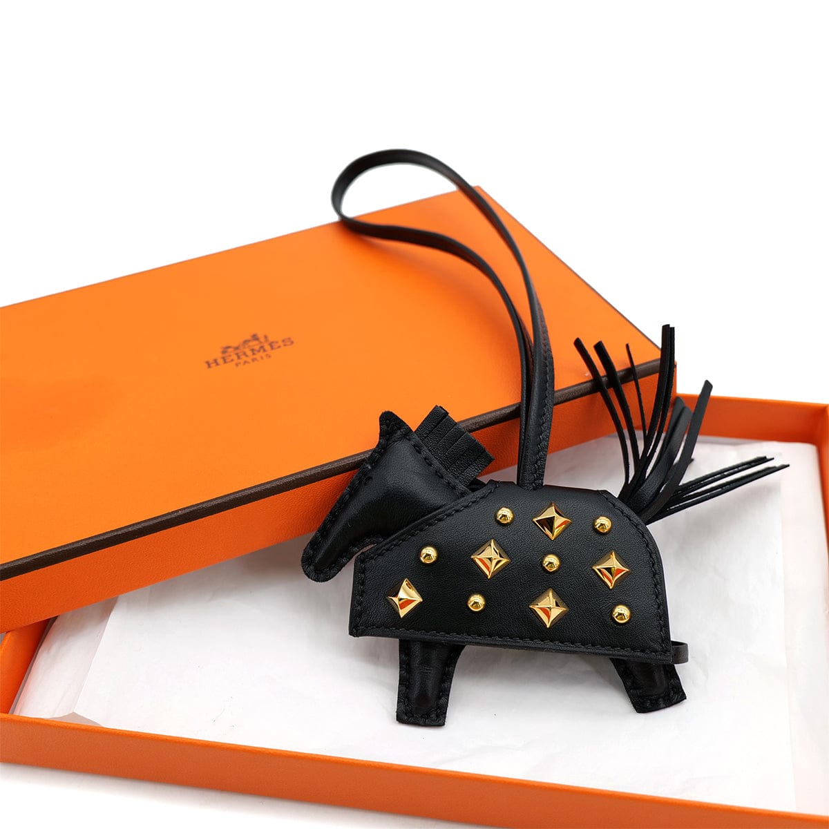 Luxury Promise Japan HERMES BAG CHARM RODEO ROBEO ROCK PM BLACK AGNEAU MILO K 90309188