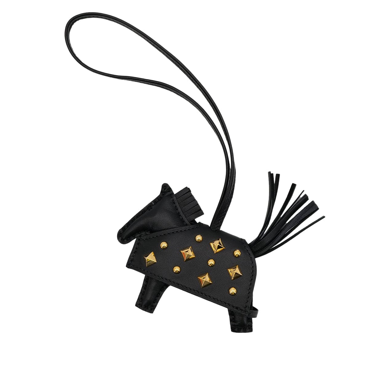 Luxury Promise Japan HERMES BAG CHARM RODEO ROBEO ROCK PM BLACK AGNEAU MILO K 90309188