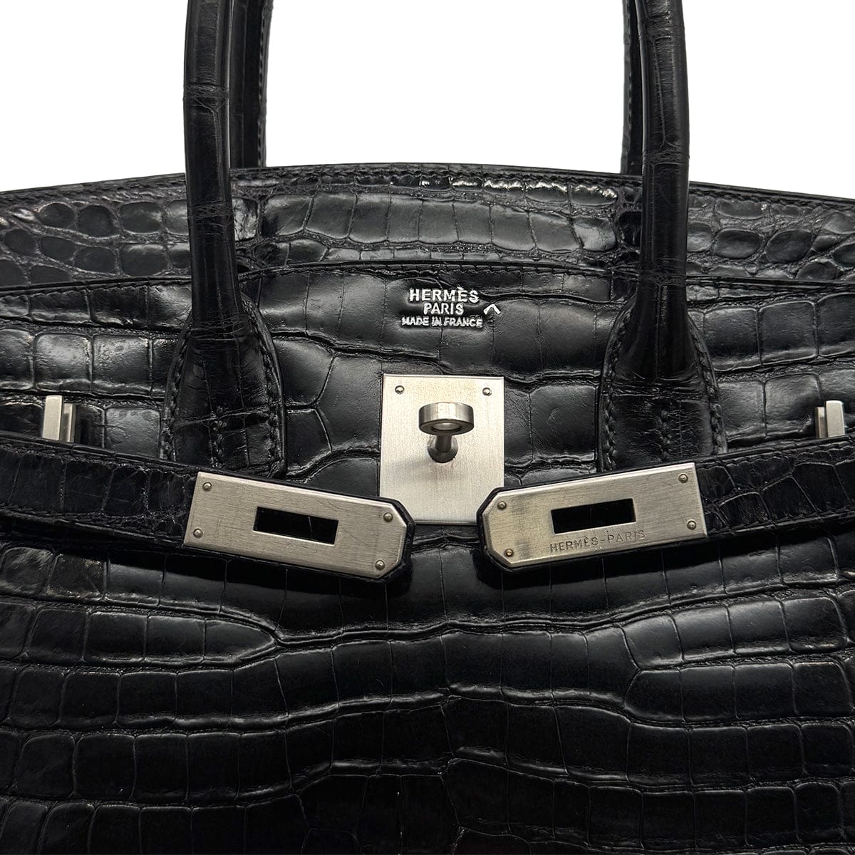 Luxury Promise Japan HERMES BIRKIN 30 BLACK POROSUS CROCODILE HAND BAG 2000 SQUARE D MATT HARDWARE 90314409