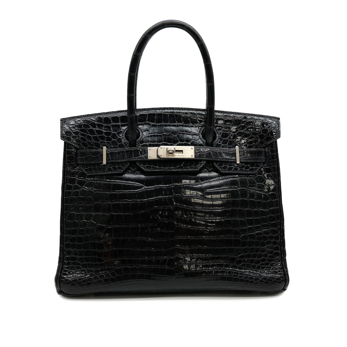 Luxury Promise Japan HERMES BIRKIN 30 BLACK POROSUS CROCODILE HAND BAG 2000 SQUARE D MATT HARDWARE 90314409