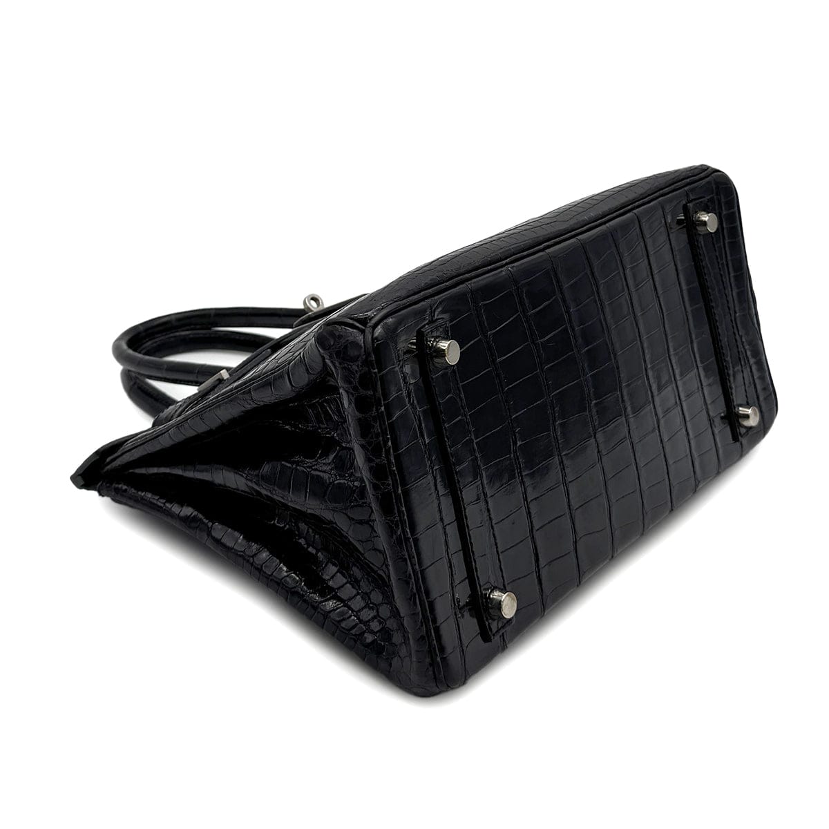 Luxury Promise Japan HERMES BIRKIN 30 BLACK POROSUS CROCODILE HAND BAG 2000 SQUARE D MATT HARDWARE 90314409