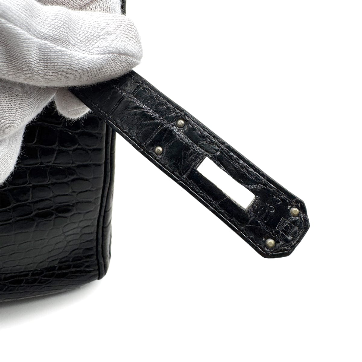 Luxury Promise Japan HERMES BIRKIN 30 BLACK POROSUS CROCODILE HAND BAG 2000 SQUARE D MATT HARDWARE 90314409