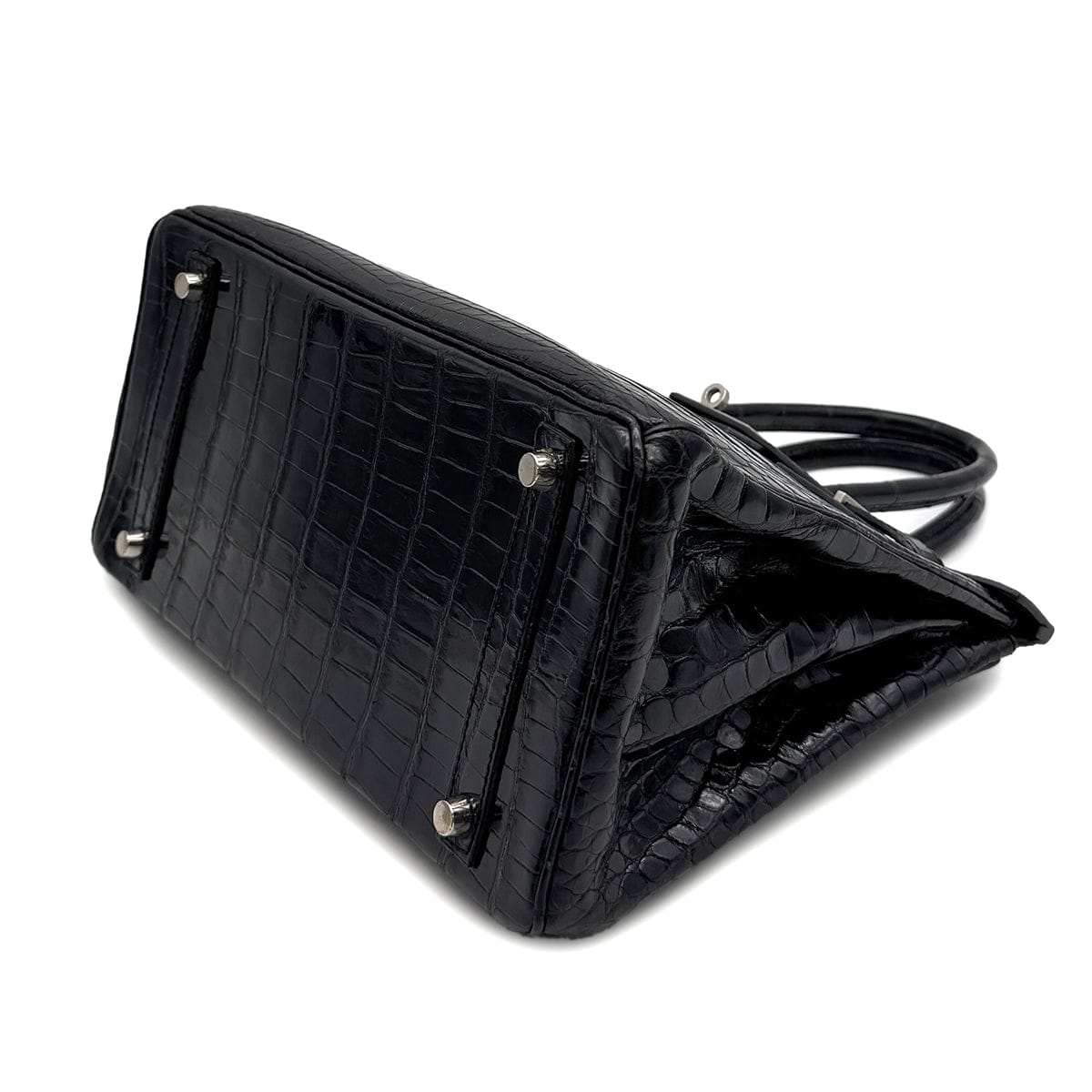 Luxury Promise Japan HERMES BIRKIN 30 BLACK POROSUS CROCODILE HAND BAG 2000 SQUARE D MATT HARDWARE 90314409