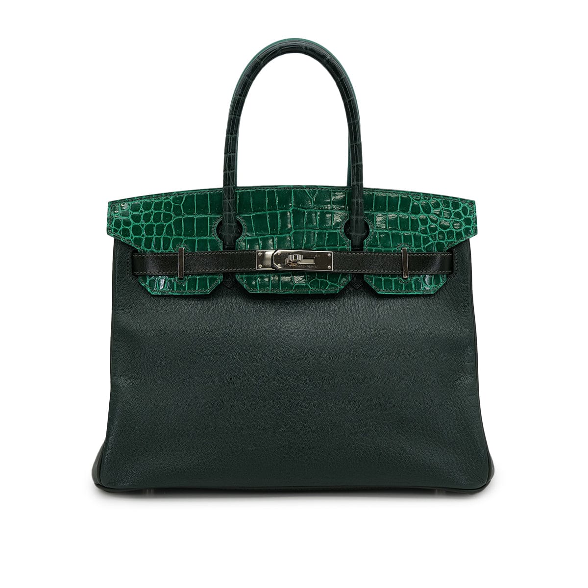 Luxury Promise Japan HERMES BIRKIN 30 PATCHWORK VERT FONCE VERT EMERALD VERT TITIEN MALACHITE ROSE AZALEE CROCODILE POROSUS CHEVRE TAURILLON CLEMENCE EPSOM EVERCOLOR SWIFT BOX CALF HAND BAG 2018 C PALLADIUM HARDWARE 90313338