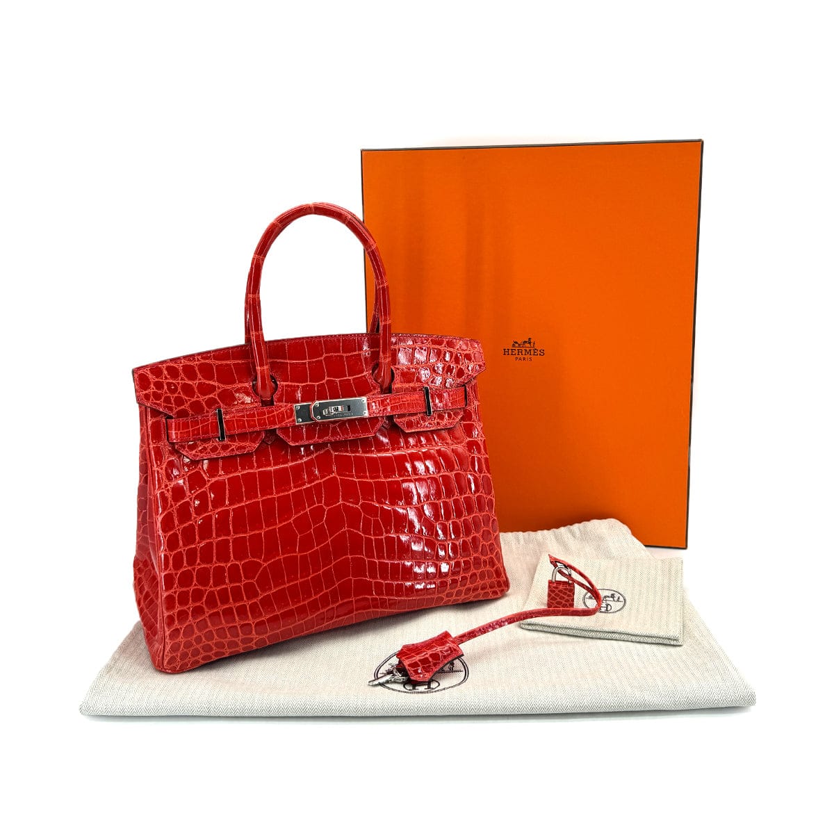 Luxury Promise Japan HERMES BIRKIN 30 ROUGE INDIEN CROCODILE NILOTICUS HAND BAG 2015 T STAMP PALLADIUM HARDWARE 90312608