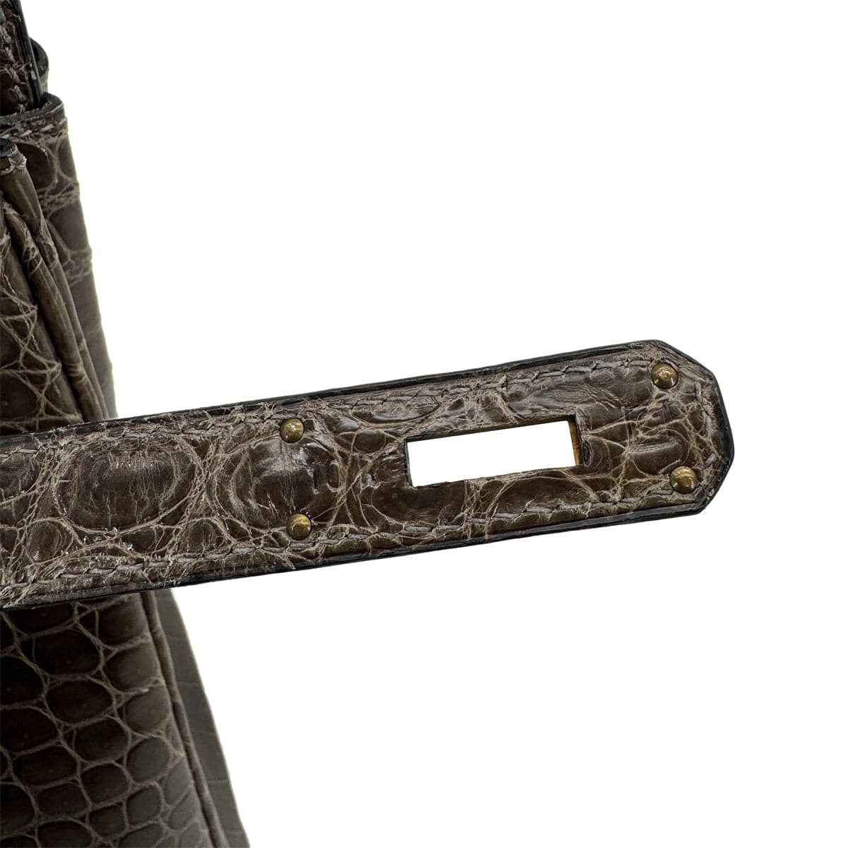 Luxury Promise Japan HERMES BIRKIN 35 KAHKI POROSUS CROCODILE HAND BAG 1999 SQUARE C GOLD HARDWARE 90312514