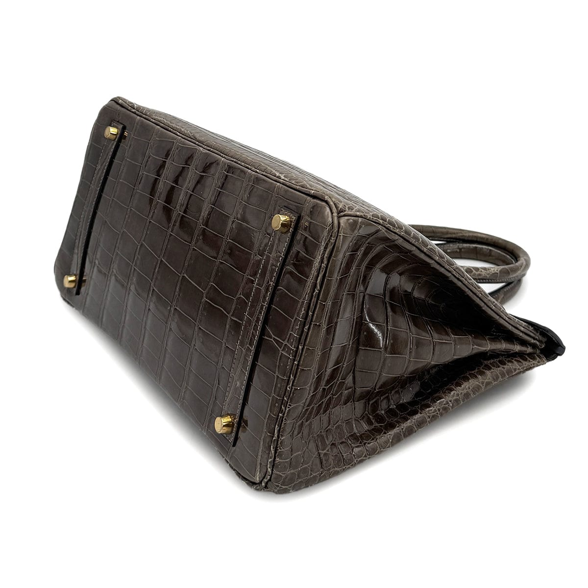 Luxury Promise Japan HERMES BIRKIN 35 KAHKI POROSUS CROCODILE HAND BAG 1999 SQUARE C GOLD HARDWARE 90312514