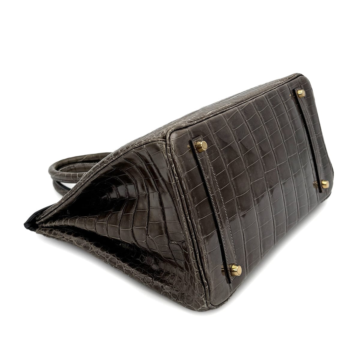 Luxury Promise Japan HERMES BIRKIN 35 KAHKI POROSUS CROCODILE HAND BAG 1999 SQUARE C GOLD HARDWARE 90312514