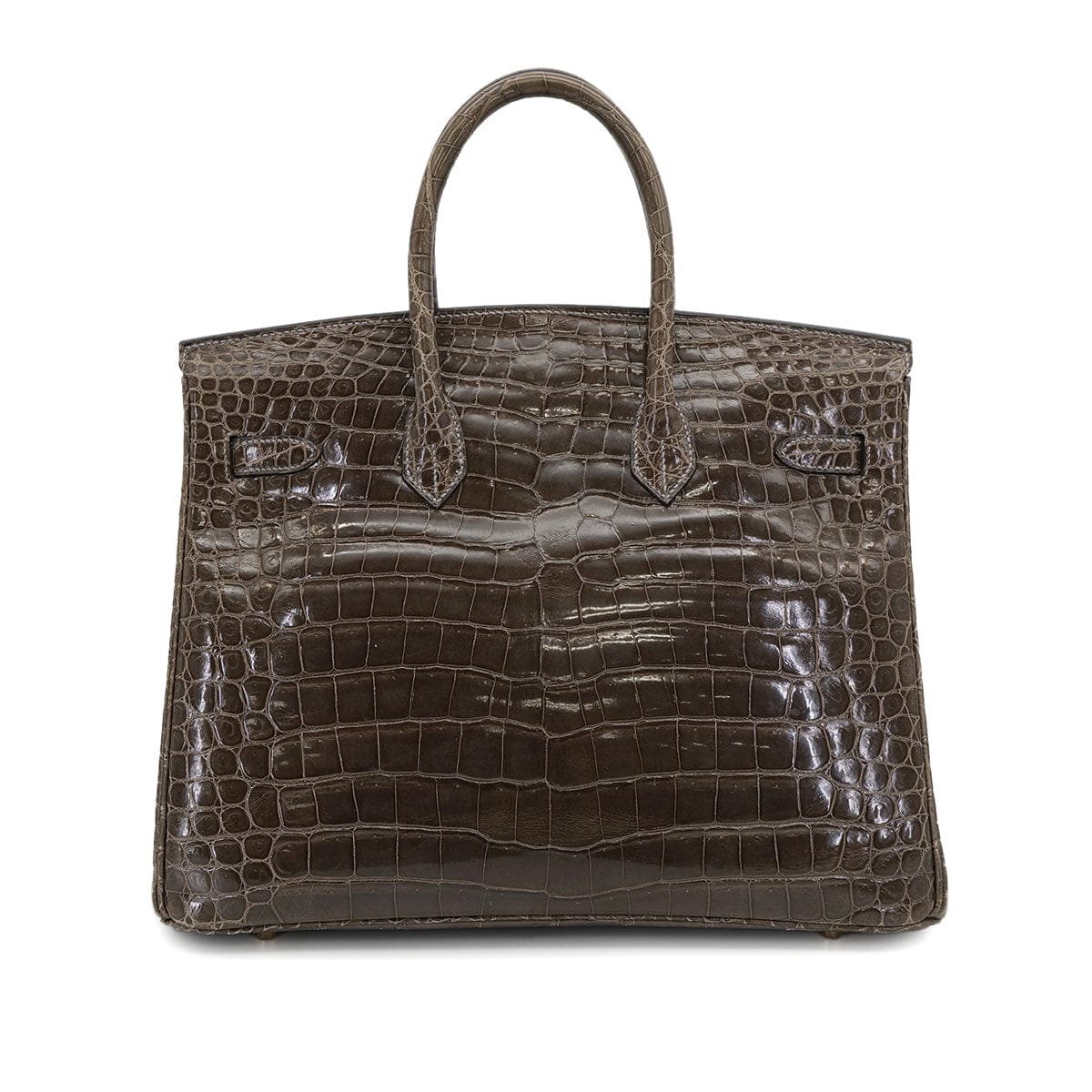 Luxury Promise Japan HERMES BIRKIN 35 KAHKI POROSUS CROCODILE HAND BAG 1999 SQUARE C GOLD HARDWARE 90312514