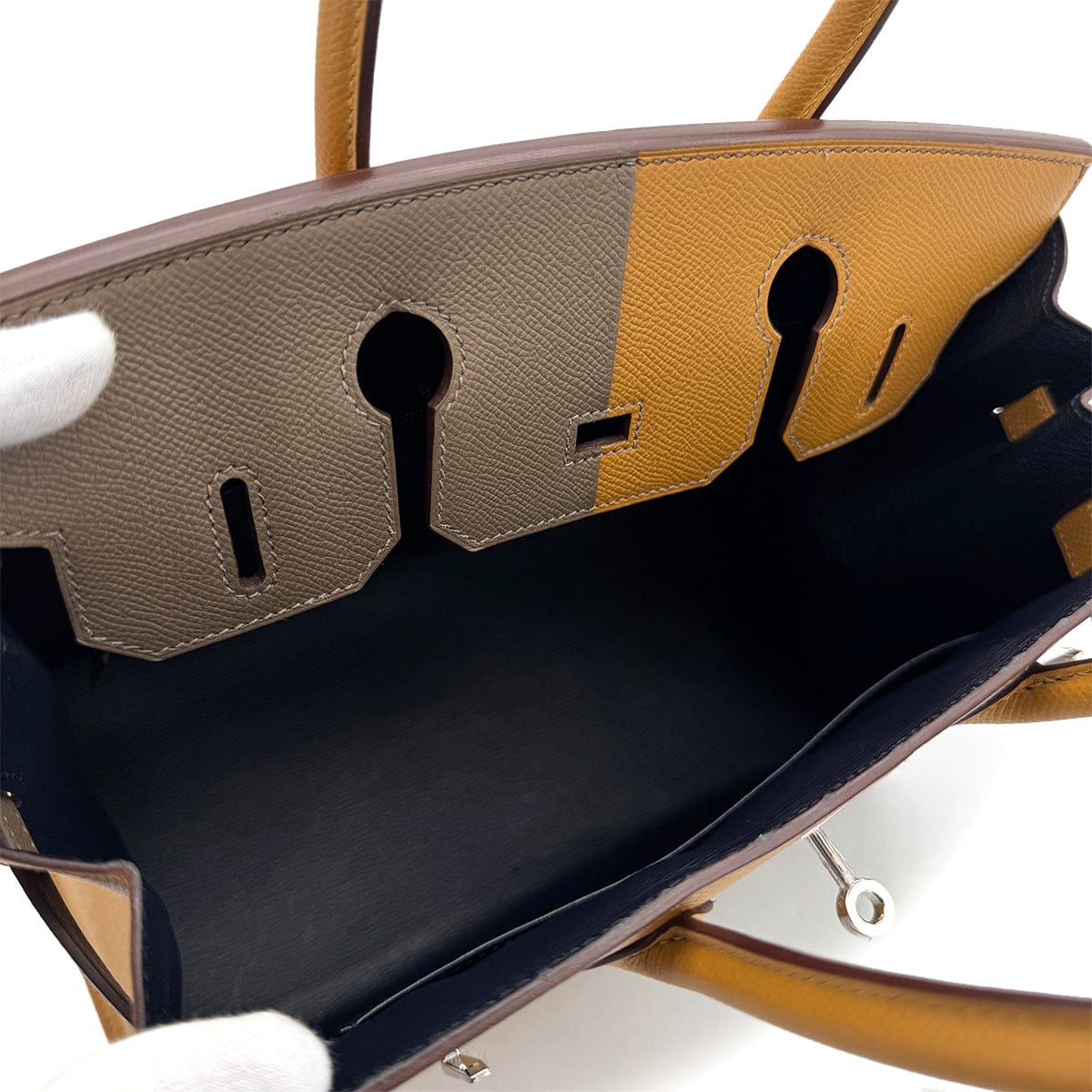 Luxury Promise Japan HERMES BIRKIN SELLIER CASAQUE 30 ETOUPE SESAME BLUE INDIGO EPSOM HAND BAG 2021 Z STAMP PALLADIUM HARDWARE 90314763