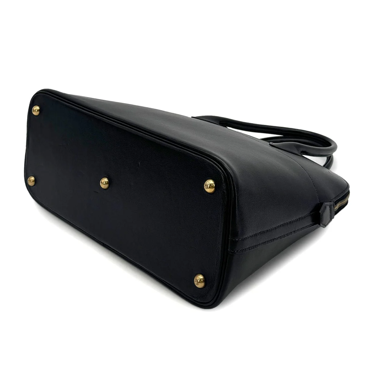 Luxury Promise Japan HERMES BOLIDE 35 BLACK VEAU GULLIVER HAND SHOULDER BAG 1994 CIRCLE X GOLD HARDWARE 90323091