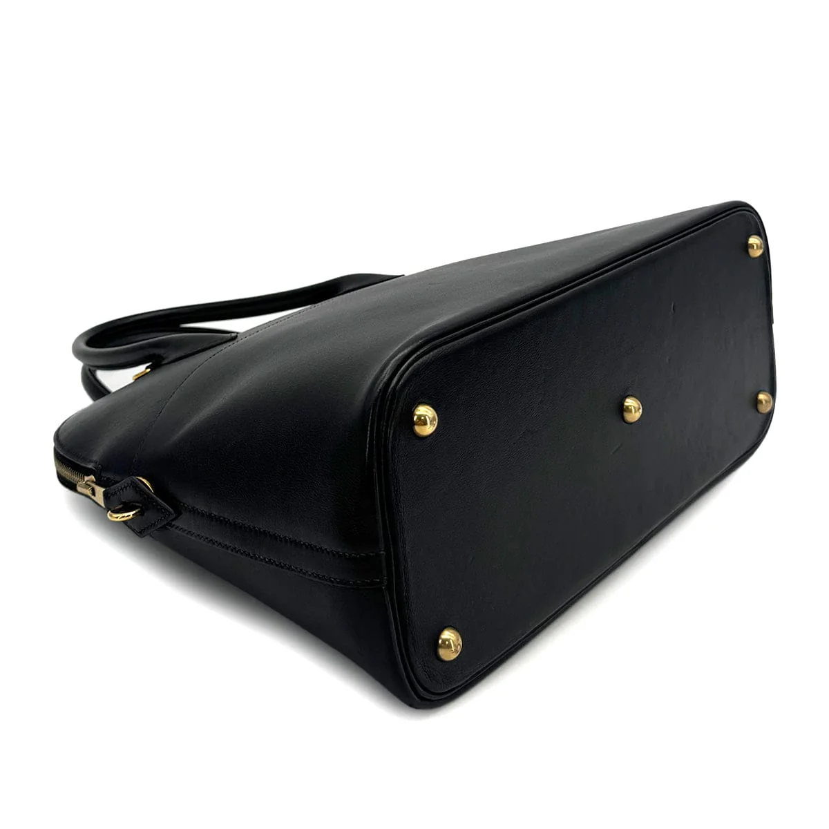 Luxury Promise Japan HERMES BOLIDE 35 BLACK VEAU GULLIVER HAND SHOULDER BAG 1994 CIRCLE X GOLD HARDWARE 90323091