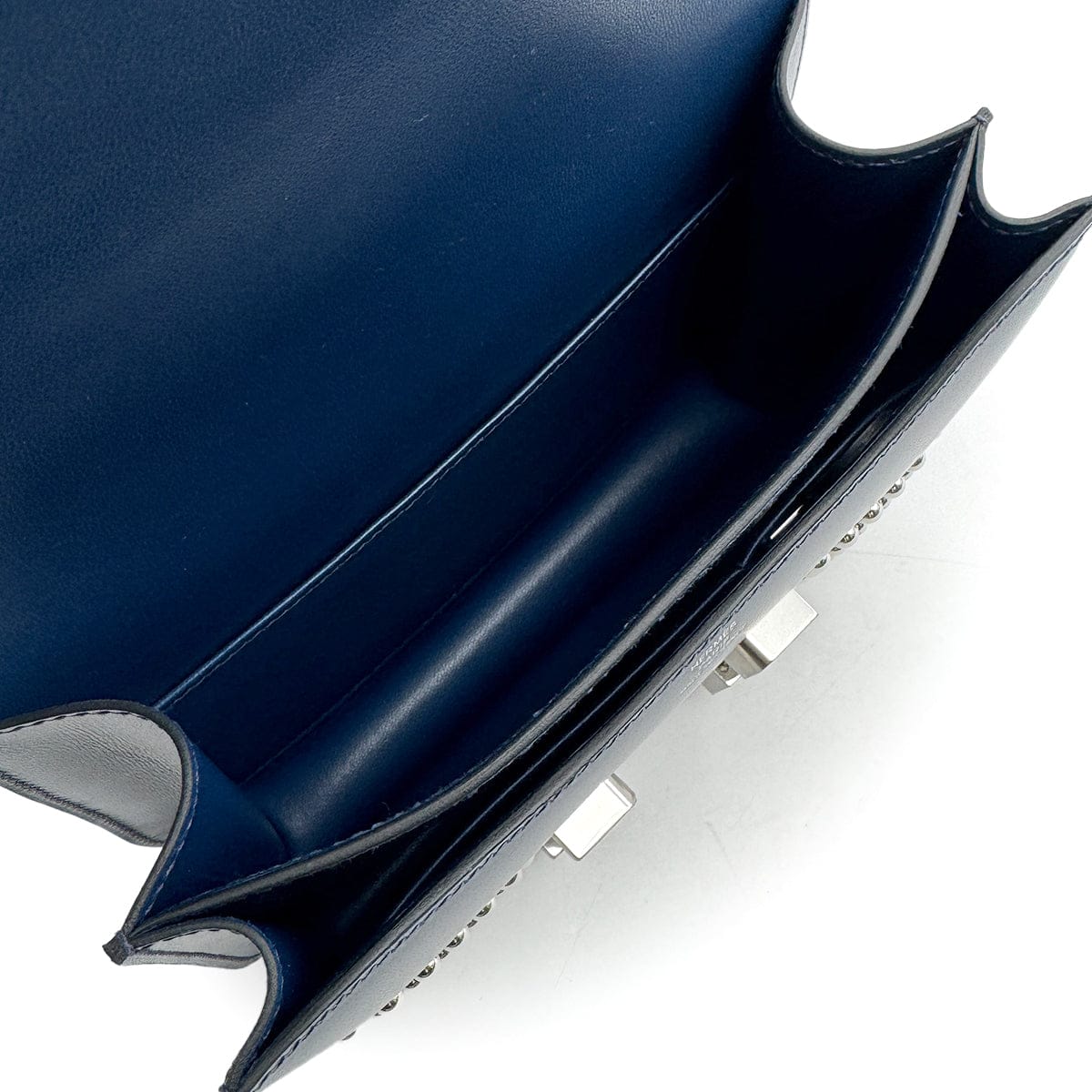 Luxury Promise Japan HERMES CONSTANCE 3 MINI 18 MIROIR CLOUTE BLUE ABYSSE BOXCALF 2025 K STAMP PALLADIUM HARDWARE 90316884