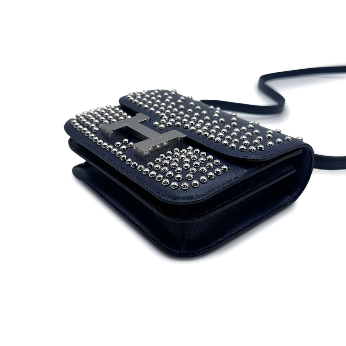 Luxury Promise Japan HERMES CONSTANCE 3 MINI 18 MIROIR CLOUTE BLUE ABYSSE BOXCALF 2025 K STAMP PALLADIUM HARDWARE 90316884