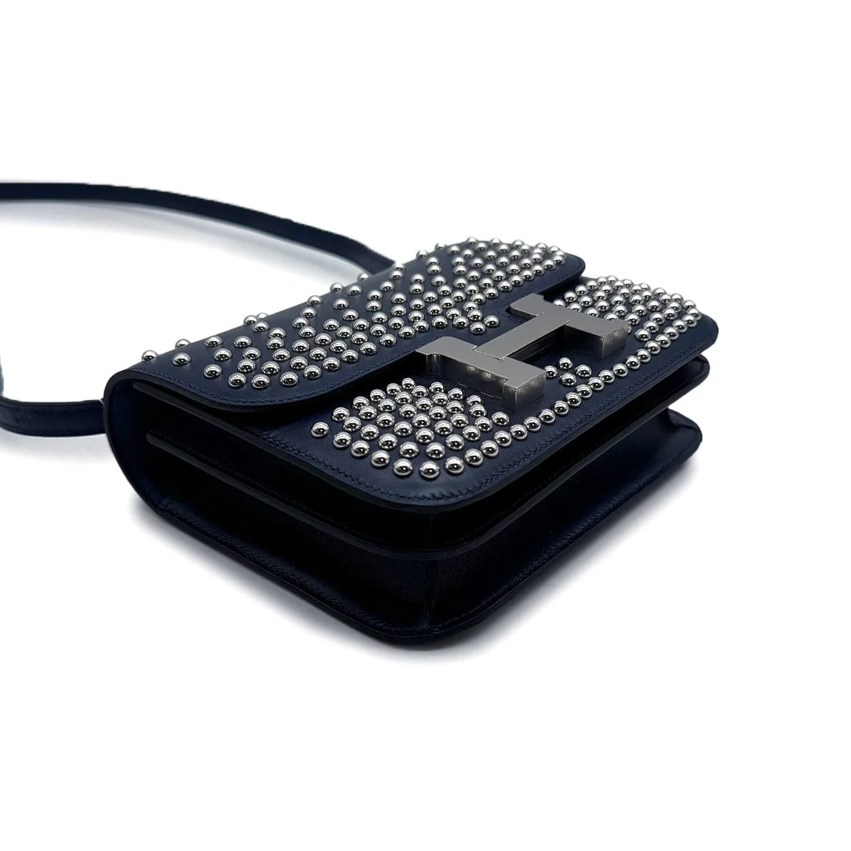 Luxury Promise Japan HERMES CONSTANCE 3 MINI 18 MIROIR CLOUTE BLUE ABYSSE BOXCALF 2025 K STAMP PALLADIUM HARDWARE 90316884