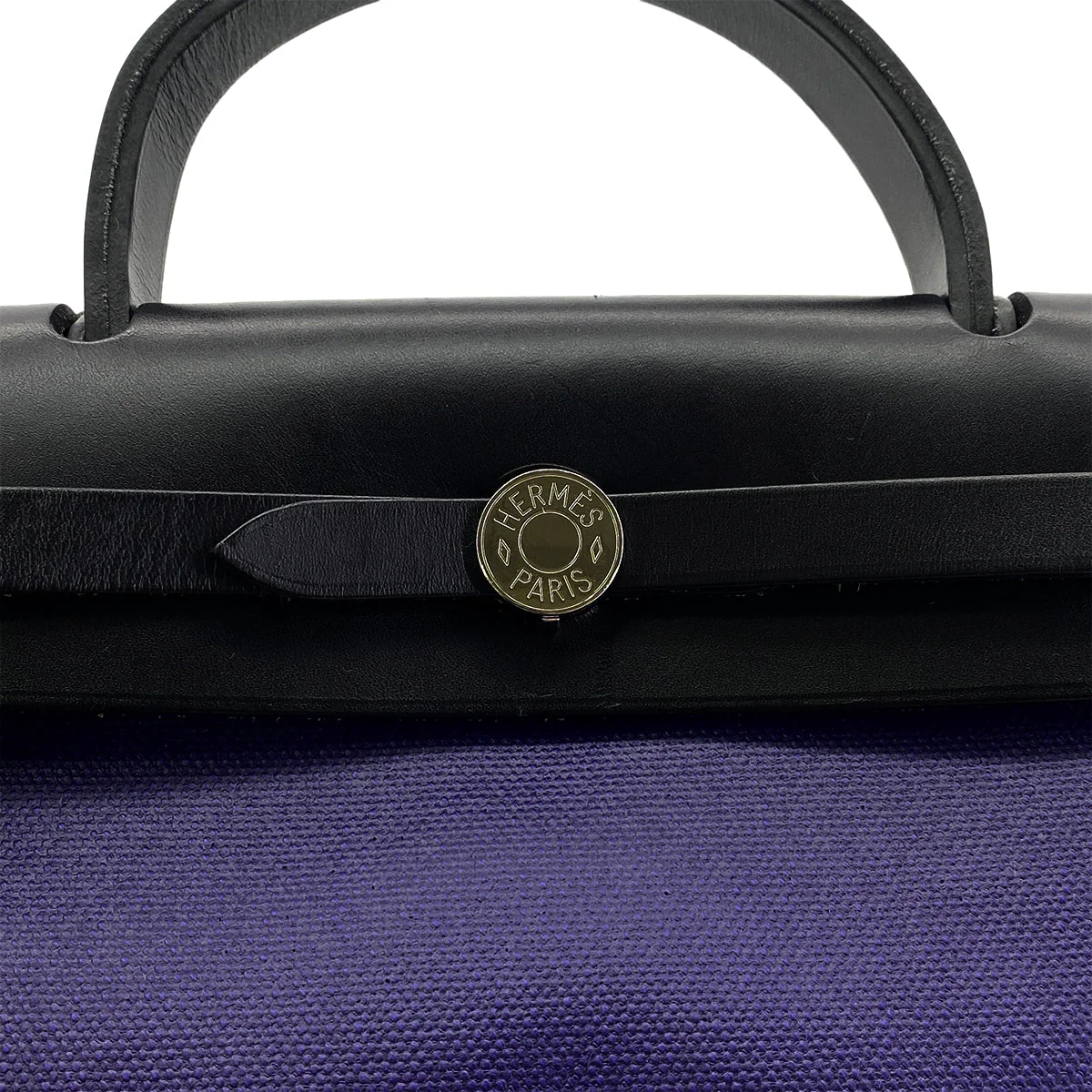 Luxury Promise Japan HERMES HER BAG ZIP PM 31 BLEU ENCRE BLACK TOILE H BERLINE VACHE HUNTER HAND SHOULDER BAG C 90296673