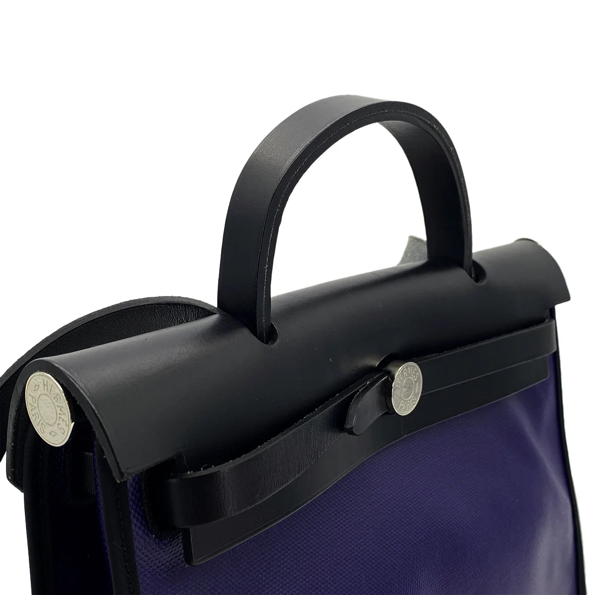 Luxury Promise Japan HERMES HER BAG ZIP PM 31 BLEU ENCRE BLACK TOILE H BERLINE VACHE HUNTER HAND SHOULDER BAG C 90296673