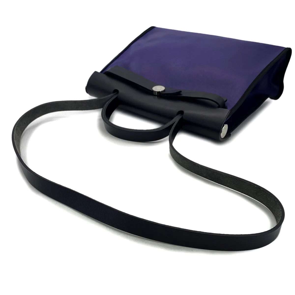 Luxury Promise Japan HERMES HER BAG ZIP PM 31 BLEU ENCRE BLACK TOILE H BERLINE VACHE HUNTER HAND SHOULDER BAG C 90296673