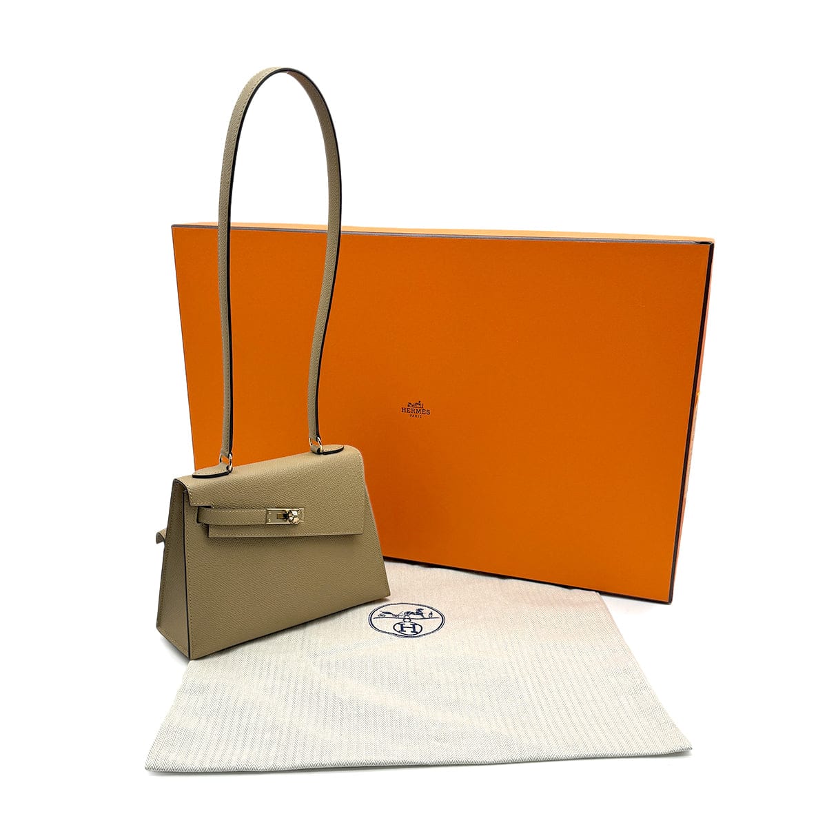 Luxury Promise Japan HERMES KELLY 20 SELLIER EN DESORDRE POUSSIERE EPSOM SHOULDER BAG 2025 K STAMP GOLD HARDWARE 90316883
