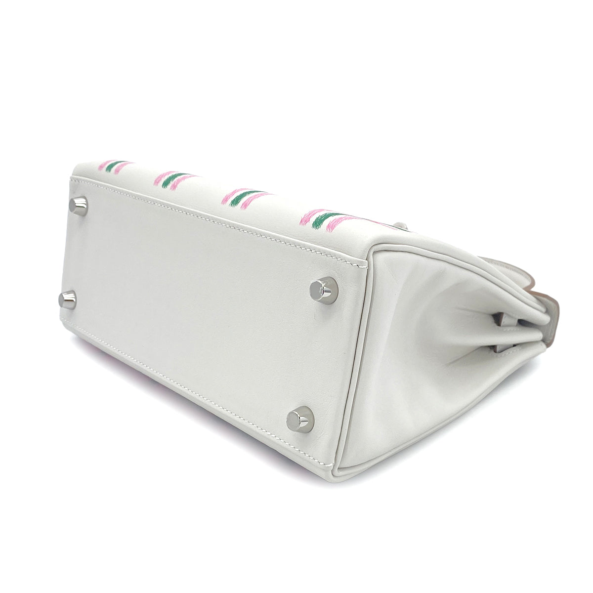 Luxury Promise Japan HERMES KELLY25 RETOURNE TARTAN LIGHT NEW GRIS PERLE VERT MOYEN ROSE BUBBLEGUM SWIFT K 90301644