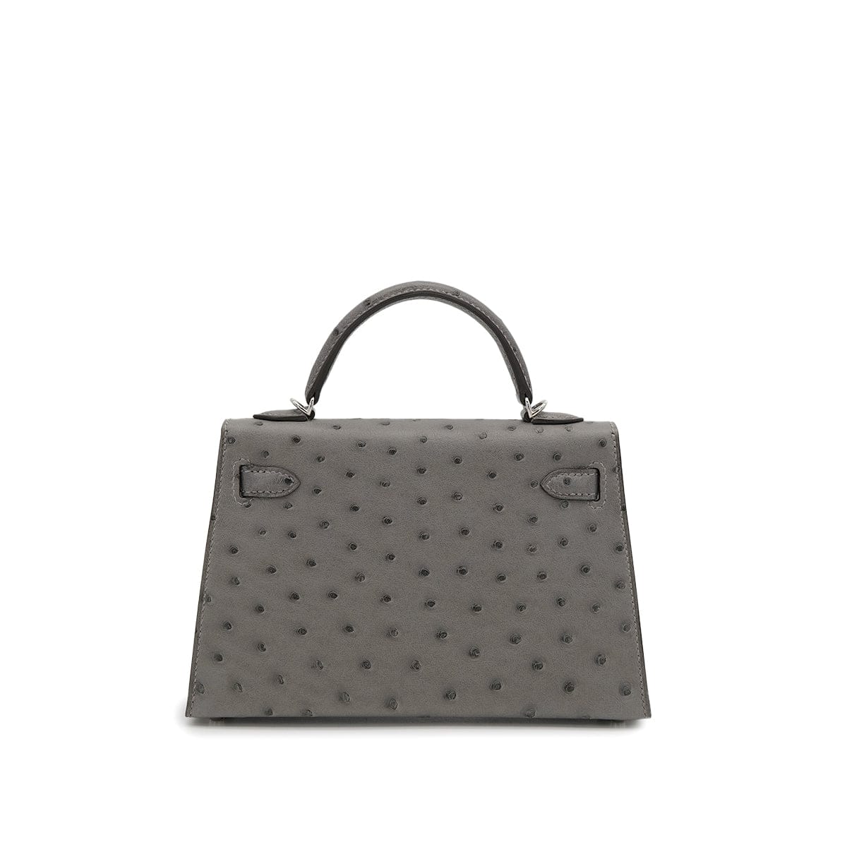Luxury Promise Japan HERMES MINI KELLY 2 GRIS MEYER OSTRICH HAND SHOULDER BAG 2023 B STAMP PALLADIUM HARDWARE 90318729