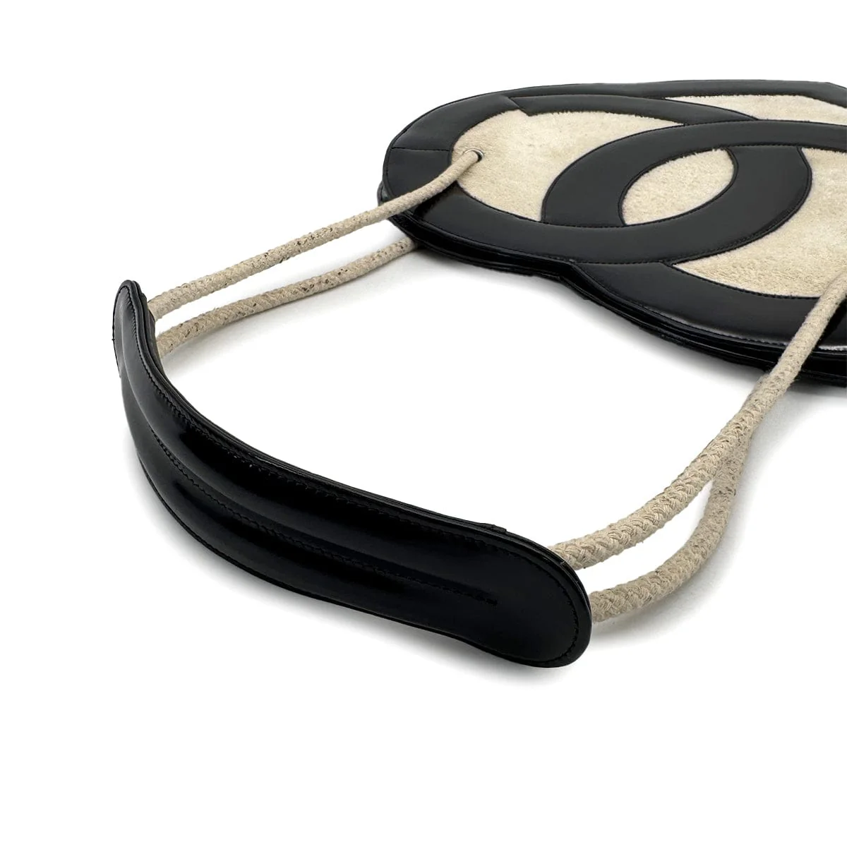 luxury promise japan VINTAGE CHANEL COCOMARK HEART TOTE BAG BLACK WHITE ENAMEL PILE 90313412