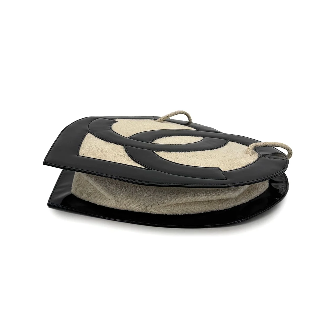 luxury promise japan VINTAGE CHANEL COCOMARK HEART TOTE BAG BLACK WHITE ENAMEL PILE 90313412