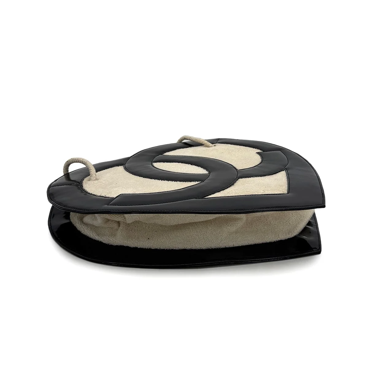 luxury promise japan VINTAGE CHANEL COCOMARK HEART TOTE BAG BLACK WHITE ENAMEL PILE 90313412