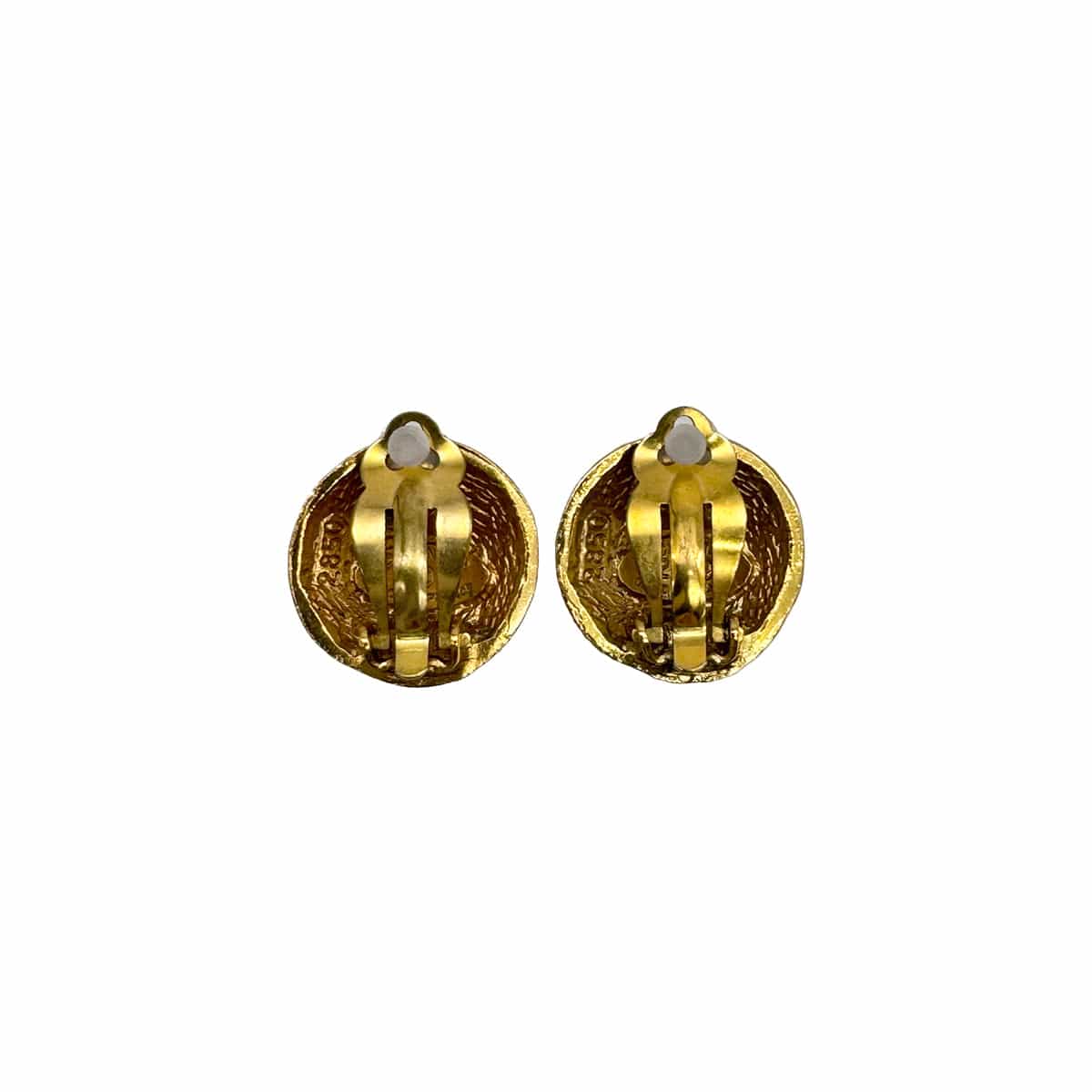 Luxury Promise Japan VINTAGE CHANEL EARRINGS ROUND COCOMARK GOLD ACCESSORY 29 90313678