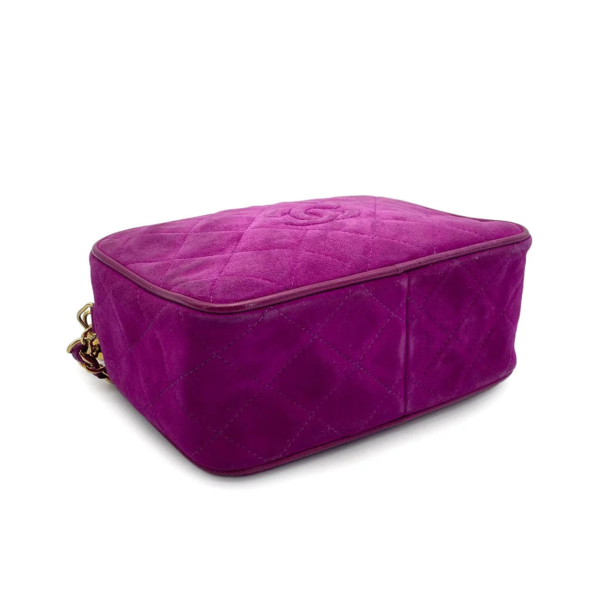 Luxury Promise Japan VINTAGE CHANEL MATELASSE CHAIN SHOULDER BAG FRINGE PURPLE SUEDE GOLD HARDWARE 90325799