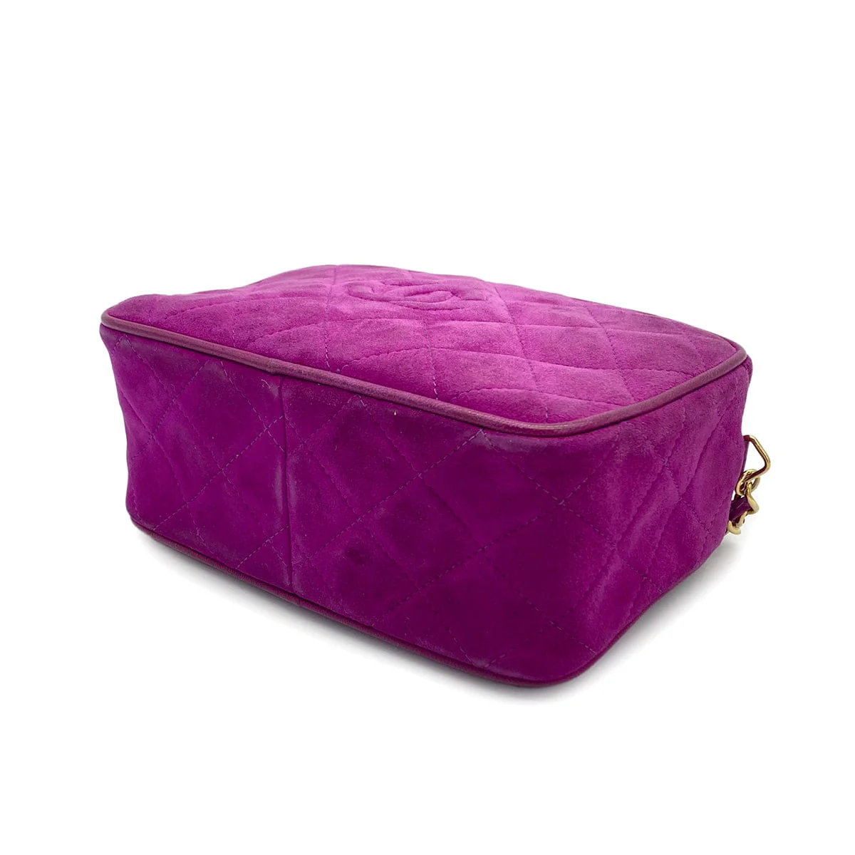 Luxury Promise Japan VINTAGE CHANEL MATELASSE CHAIN SHOULDER BAG FRINGE PURPLE SUEDE GOLD HARDWARE 90325799