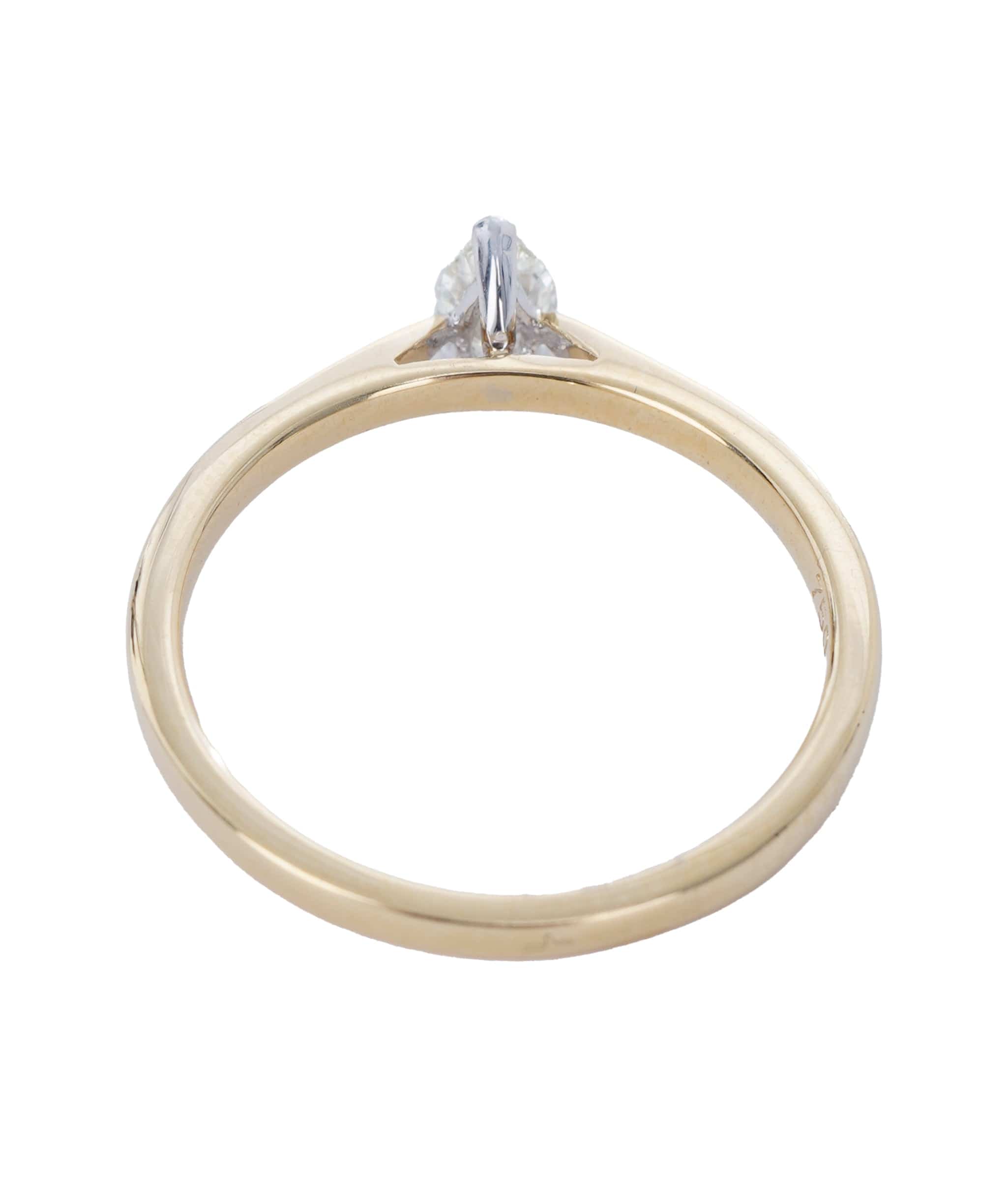 Luxury Promise 0.23 CT PEAR WHITE YELLOW GOLD RING SIZE M ANL-S22-4