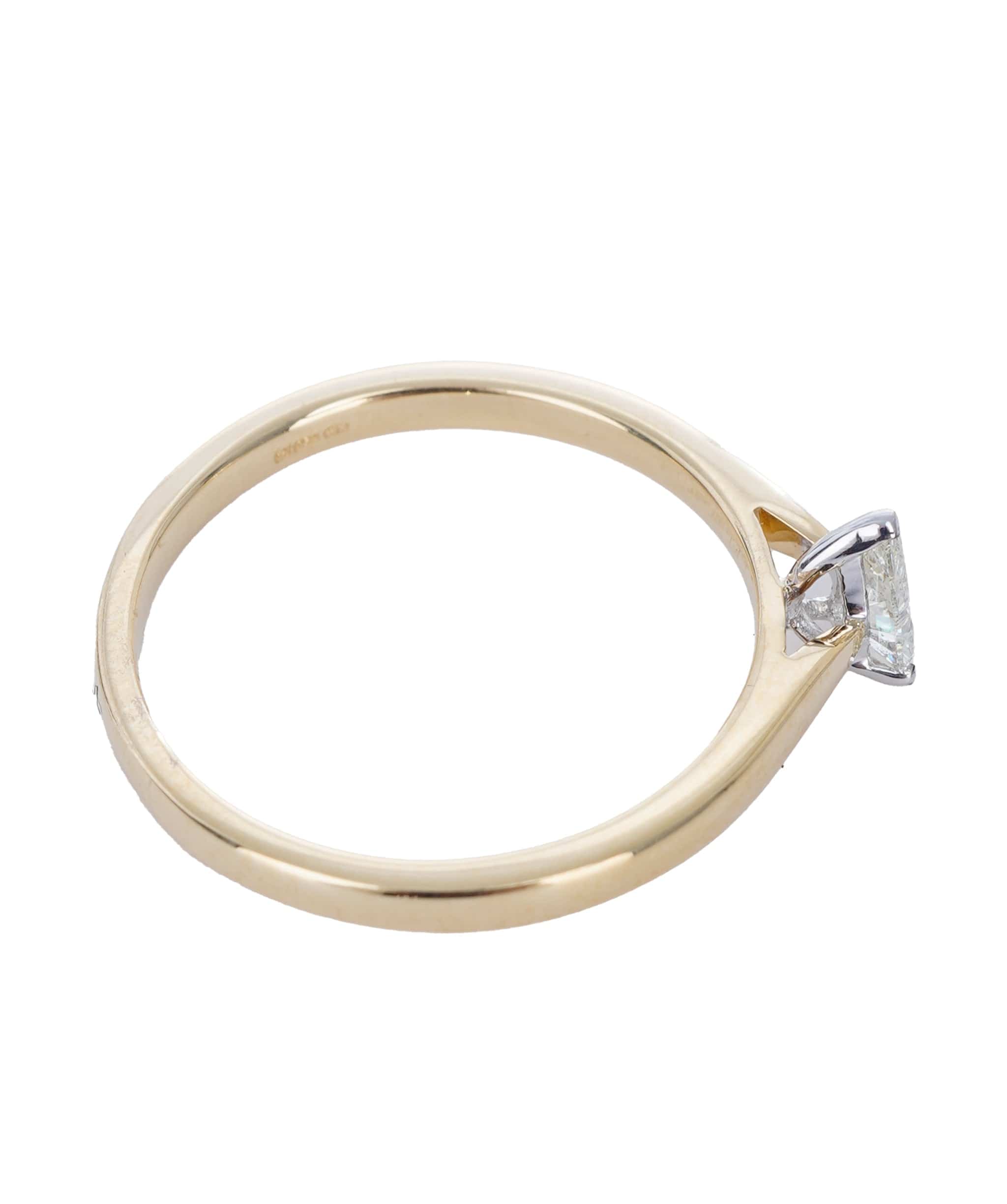 Luxury Promise 0.23 CT PEAR WHITE YELLOW GOLD RING SIZE M ANL-S22-4