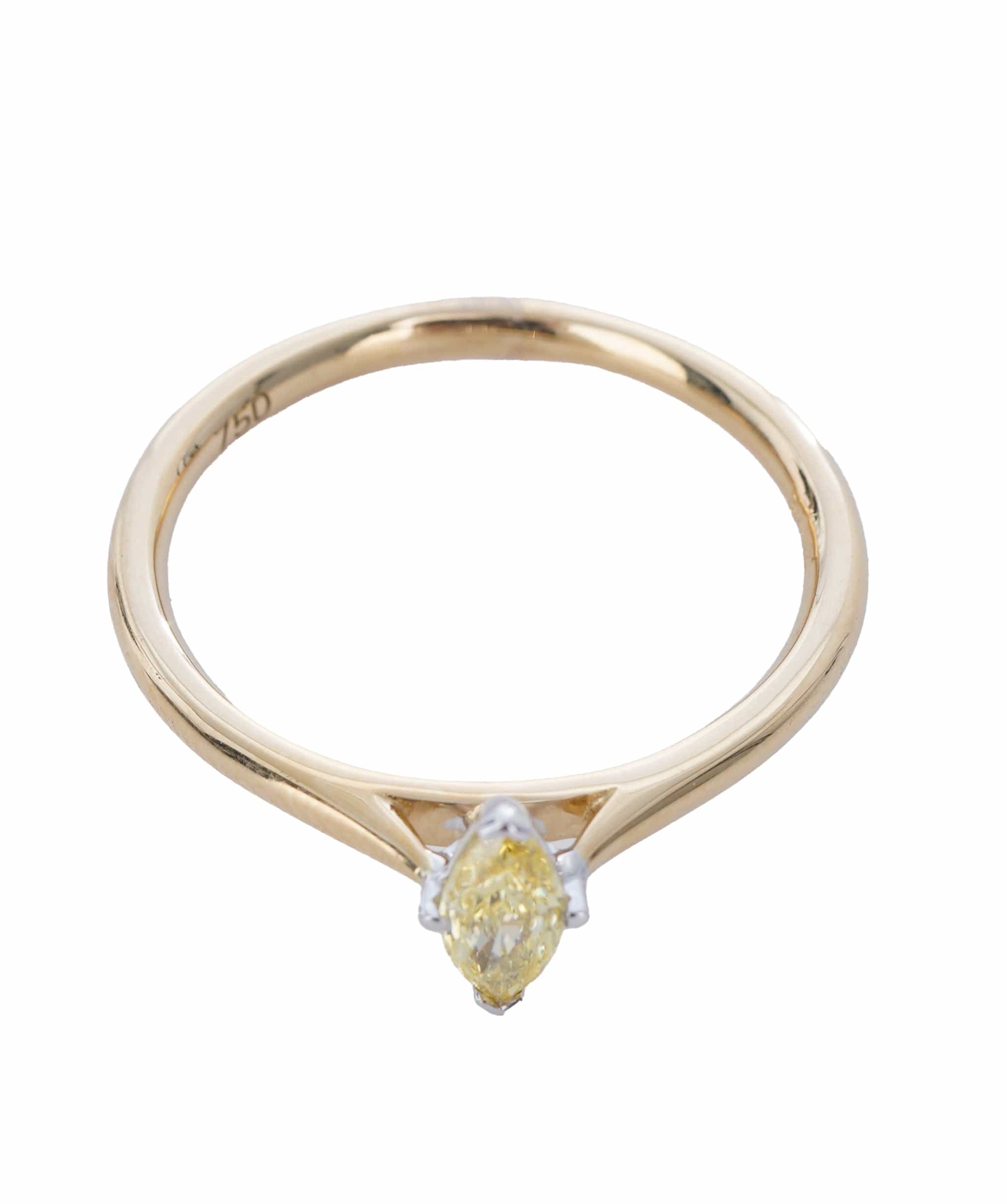 Luxury Promise 0.3 CT MARQUISE FANCY YELLOW YELLOW GOLD RING SIZE M ANL-S22-2