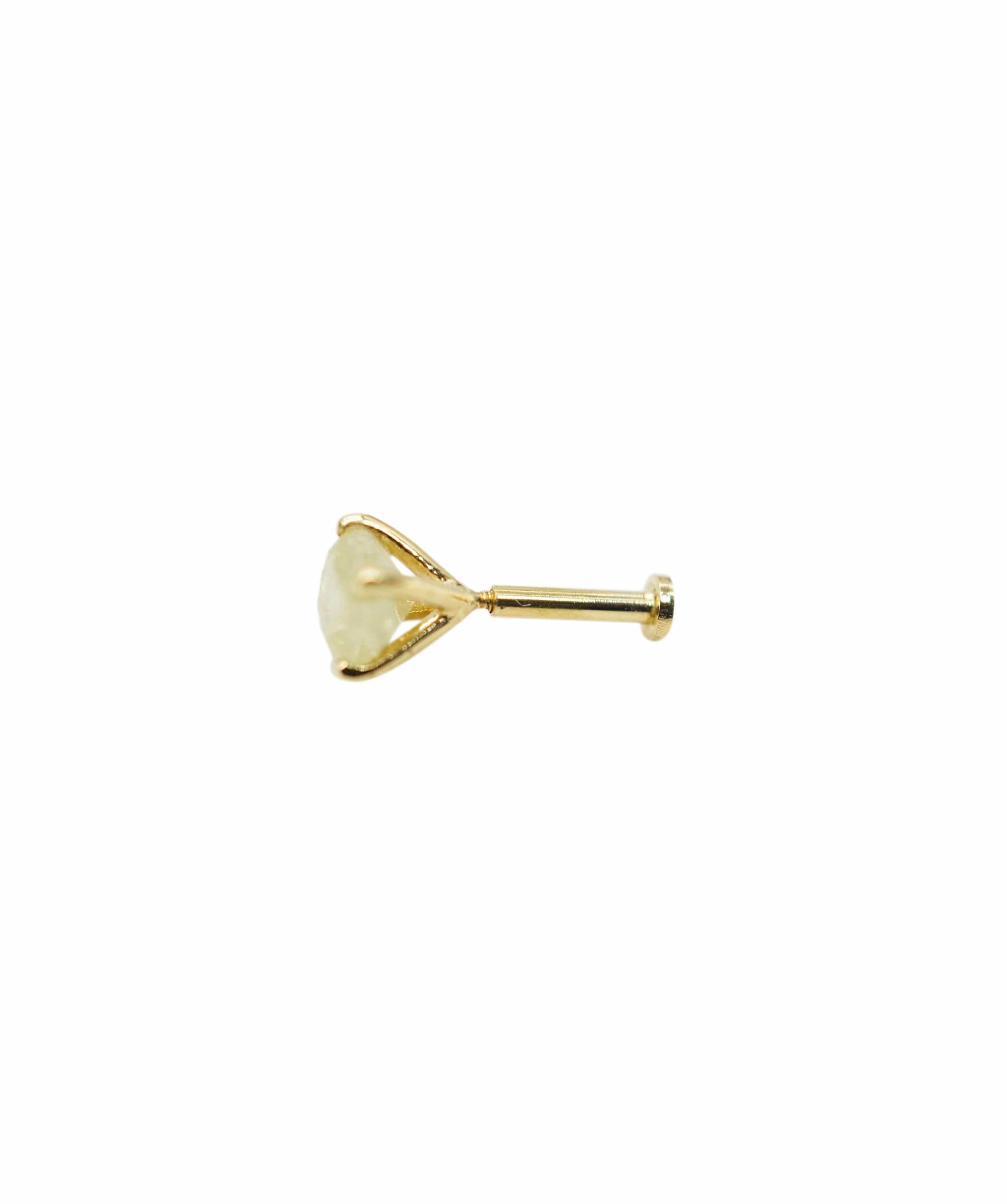 Luxury Promise 0.50ct Approx Rough Cut Diamond Set In 18K Yellow Gold Ear Piercing ANL-S28-119