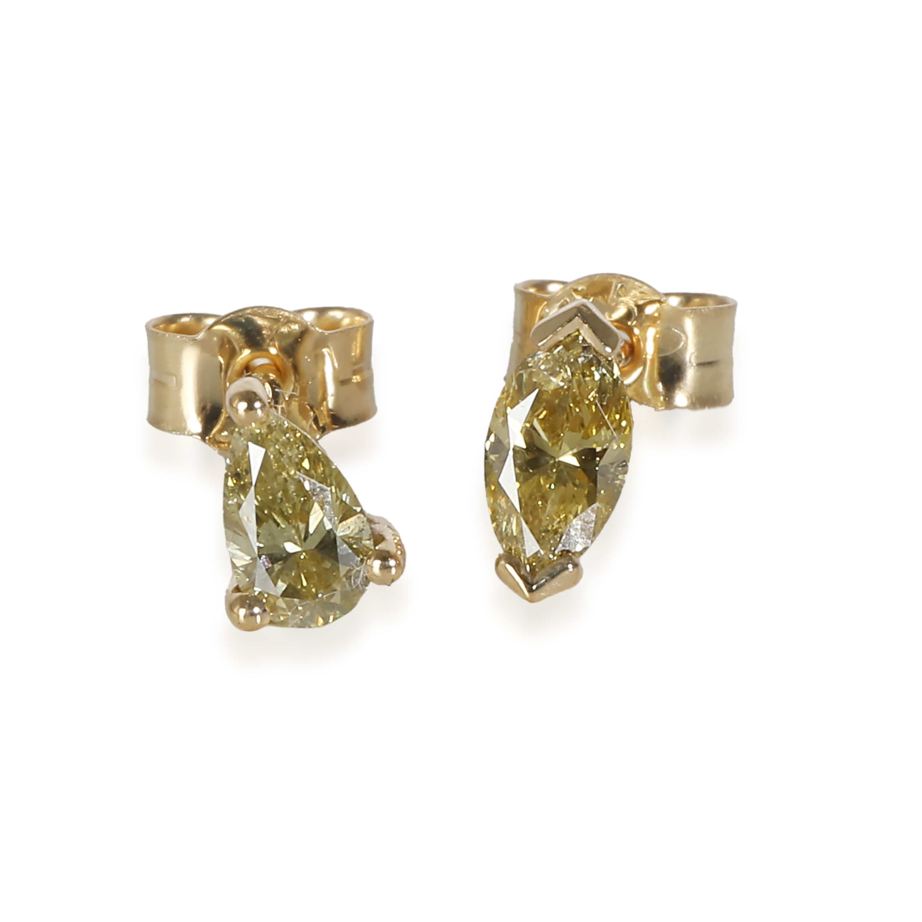 Luxury Promise 0.52 Natural Fancy Greensh/Yellow Marquise & Pear Mix Diamonds Anl-s12-30