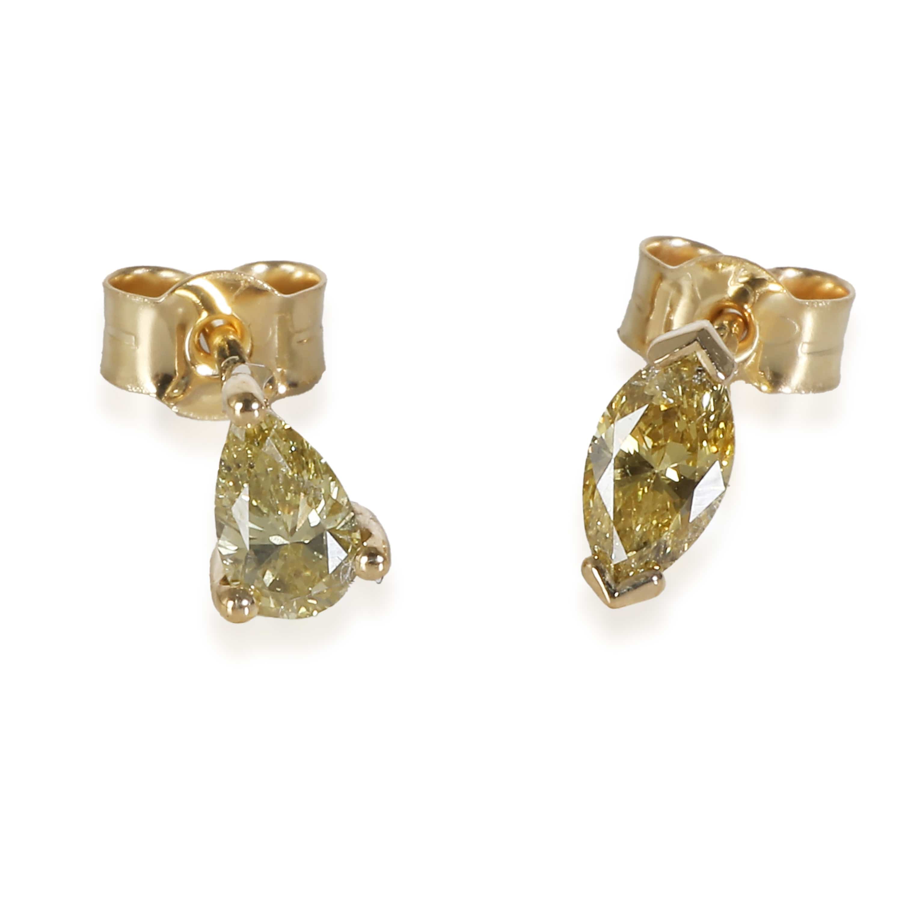 Luxury Promise 0.52 Natural Fancy Greensh/Yellow Marquise & Pear Mix Diamonds Anl-s12-30