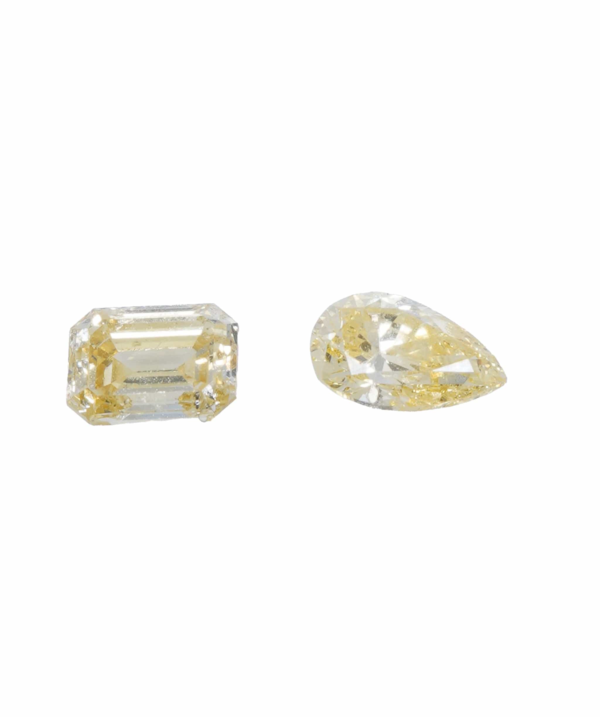 Luxury Promise 0.55 ct PEAR & EMERALD NATURAL FANCY YELLOW DIAMOND SET OF 2 ANL-S20-41