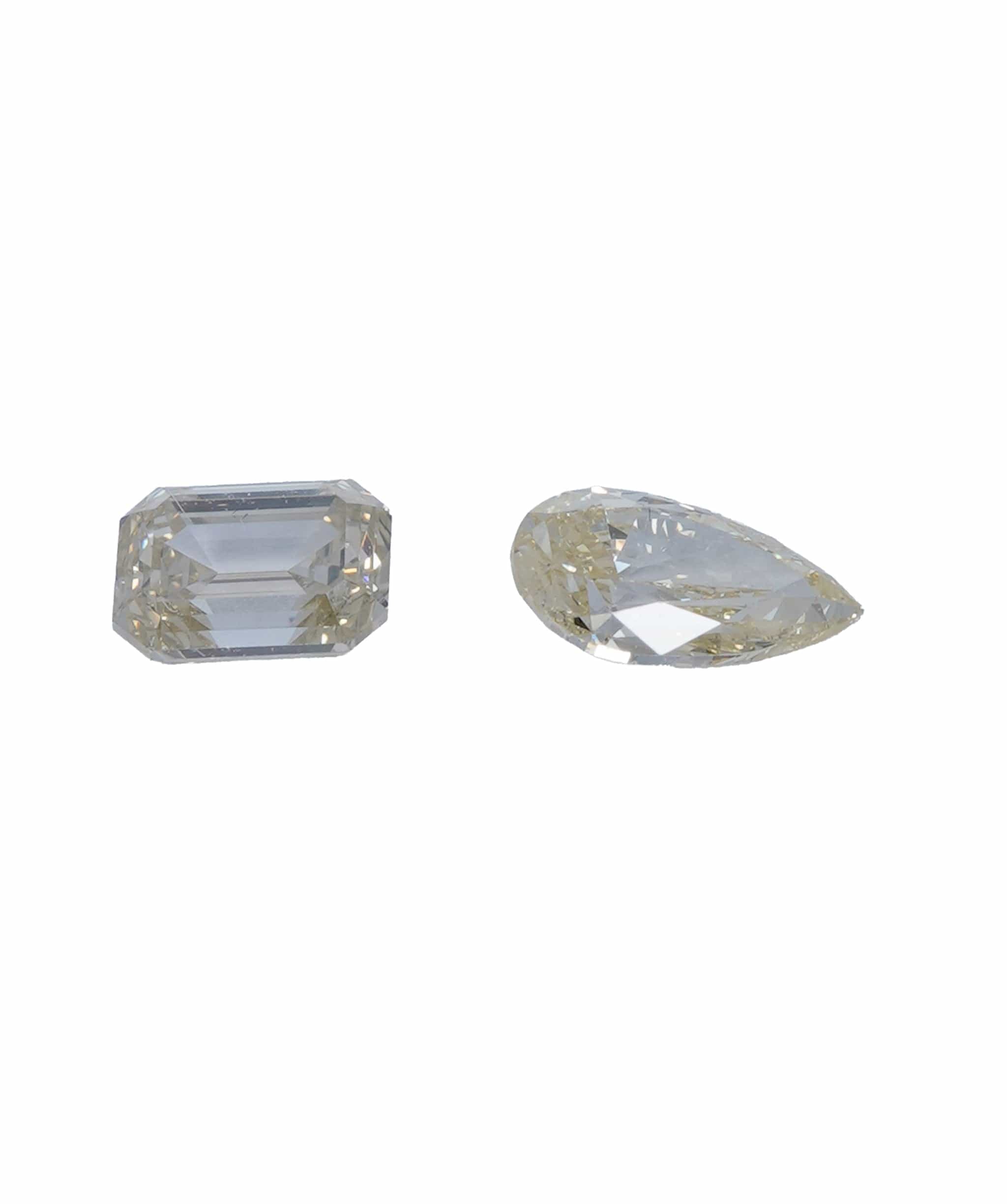 Luxury Promise 0.7 ct PEAR & EMERALD NATURAL LIGHT FANCY YELLOW DIAMOND SET OF 2 ANL-S20-24