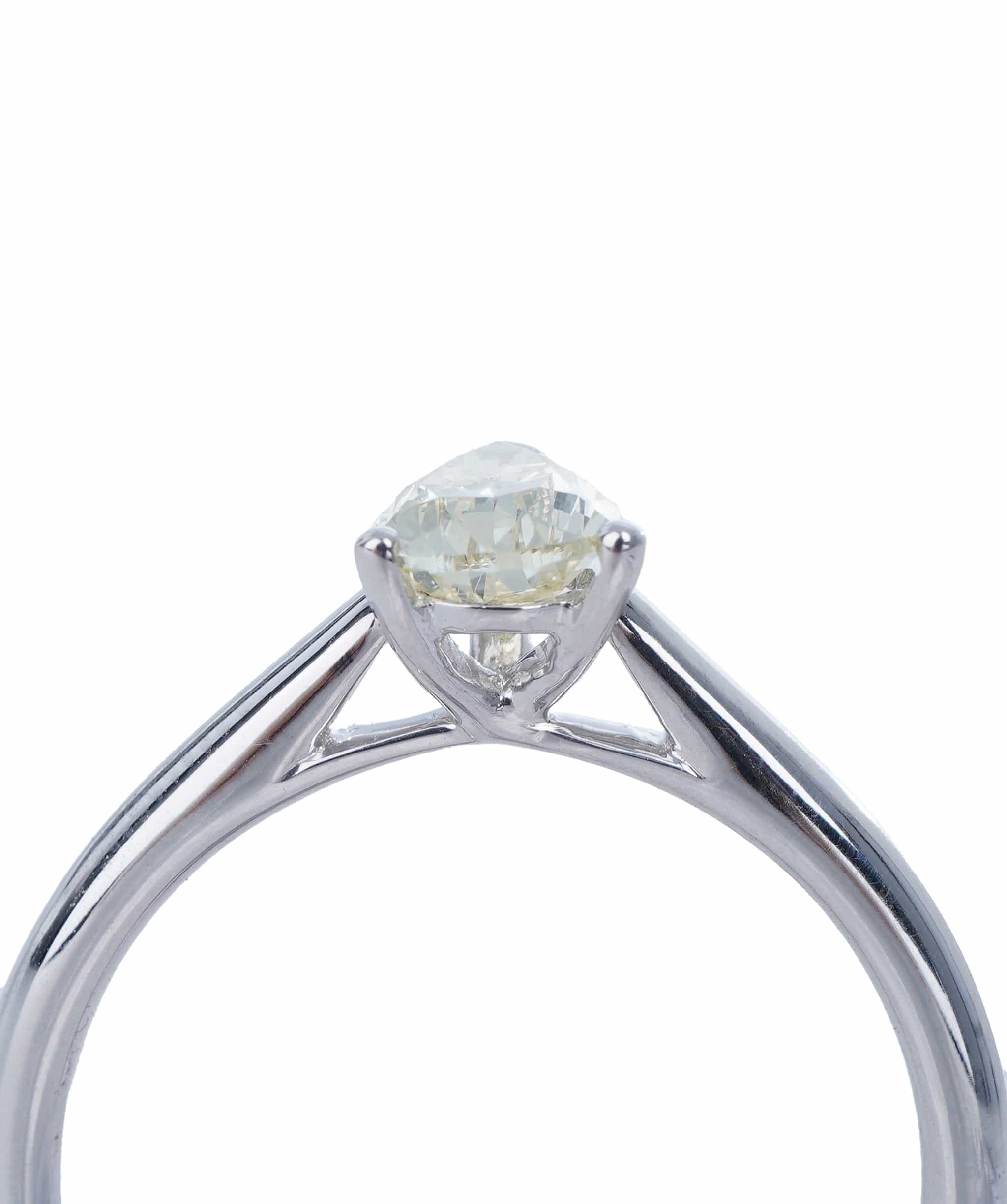 Luxury Promise 0.72 CT PEAR FANCY YELLOW WHITE GOLD RING SIZE M ANL-S22-7