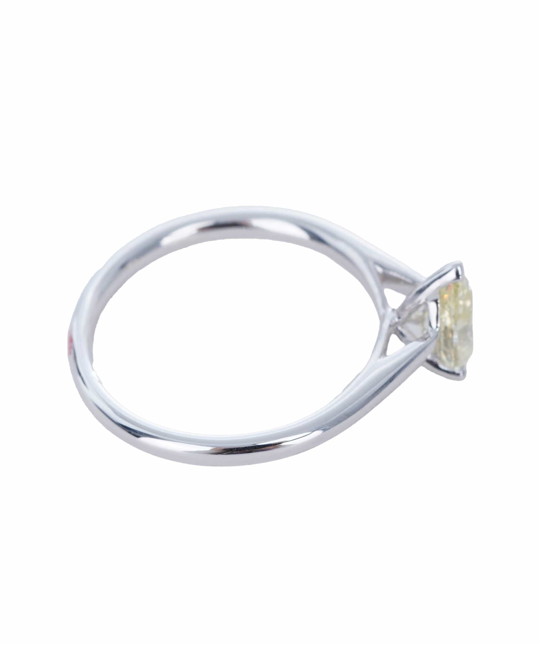 Luxury Promise 0.72 CT PEAR FANCY YELLOW WHITE GOLD RING SIZE M ANL-S22-7