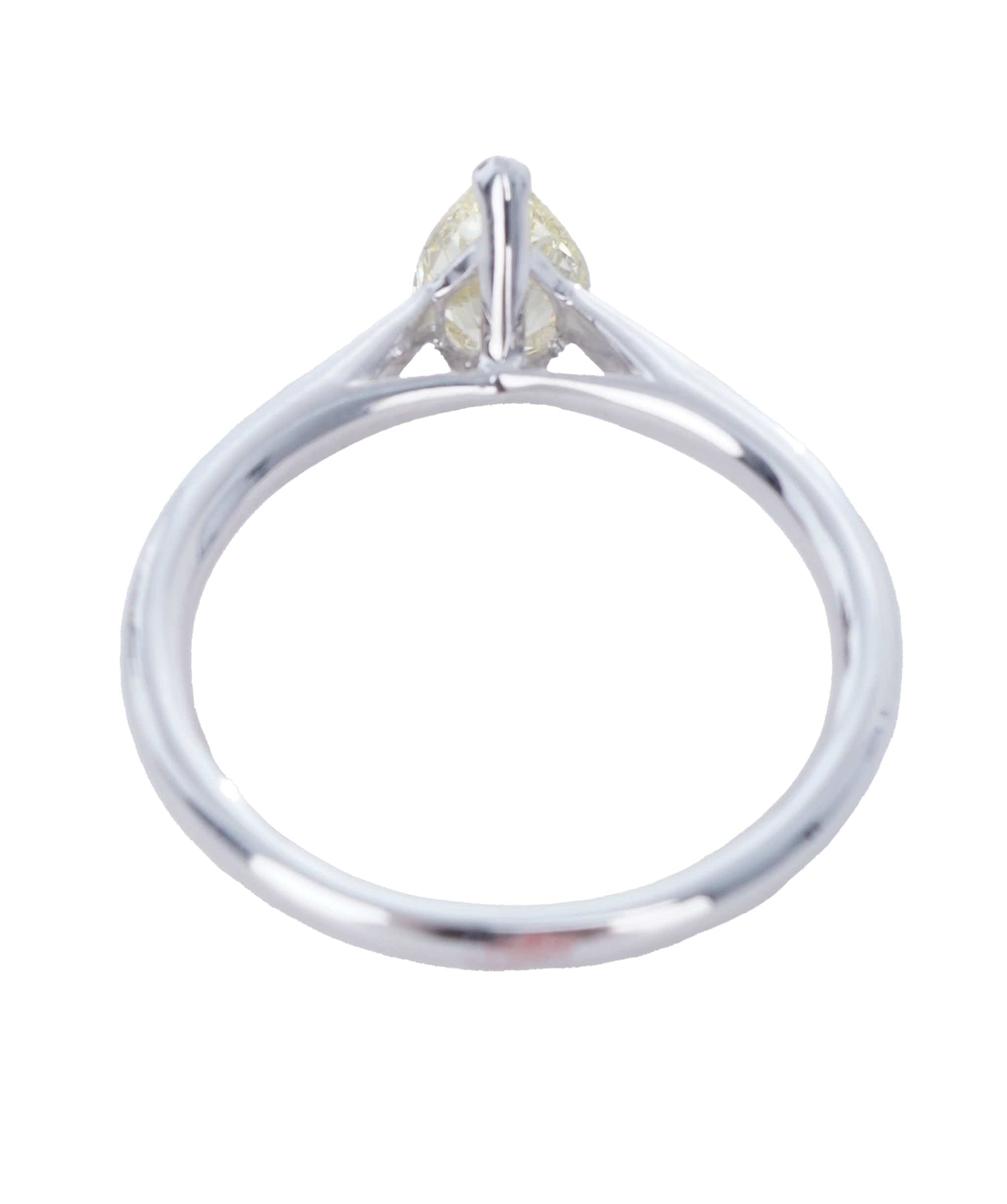 Luxury Promise 0.72 CT PEAR FANCY YELLOW WHITE GOLD RING SIZE M ANL-S22-7